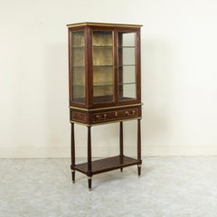 Late 19th Century Louis XVI Style Mahogany Console Vitrine with Bronze Detailing