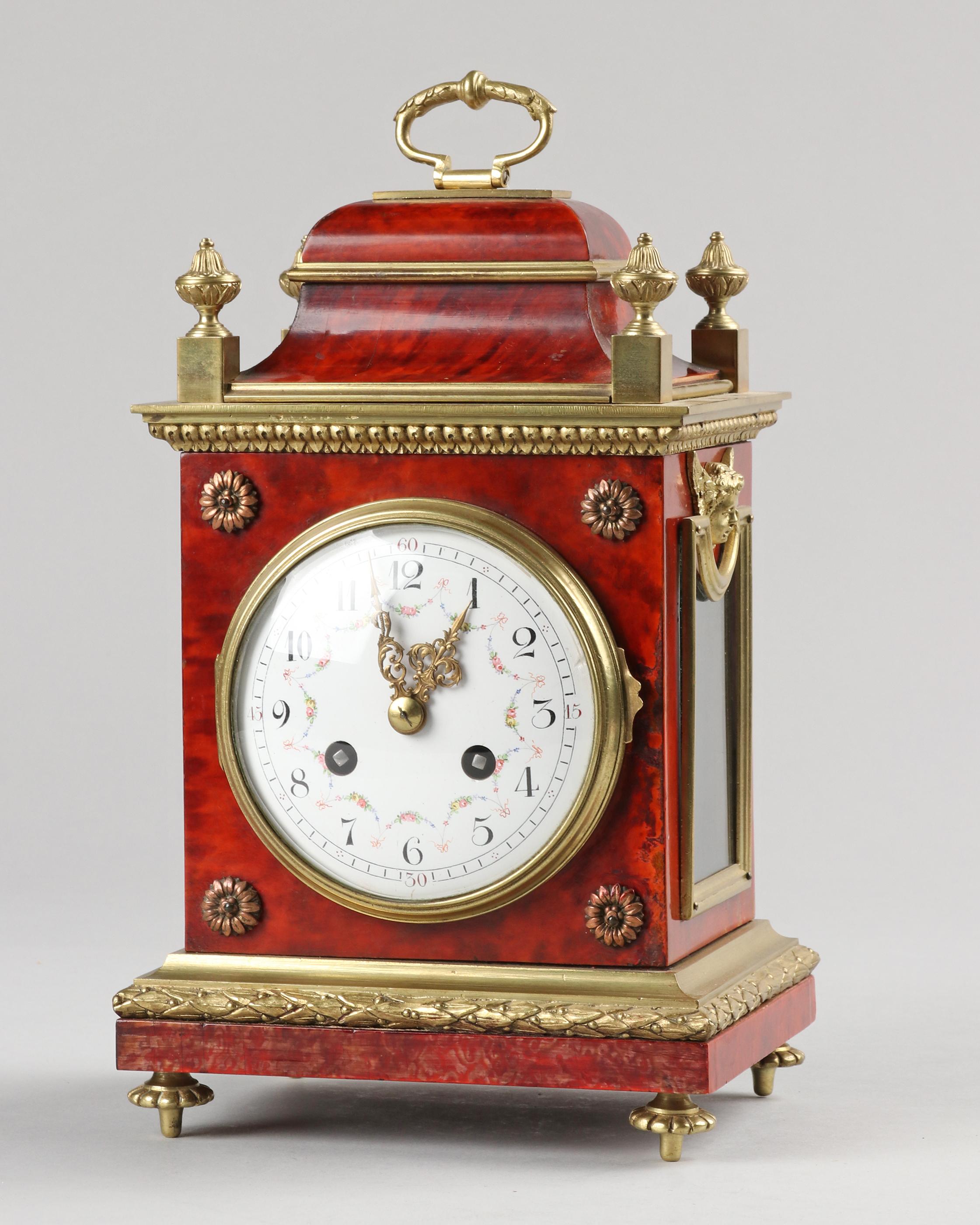 Cast Late 19th Century Louis XVI Style Officer Travel Clock