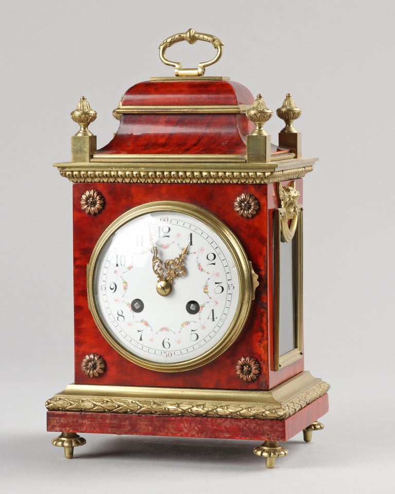 Cast Late 19th Century Louis XVI Style Officer Travel Clock For Sale