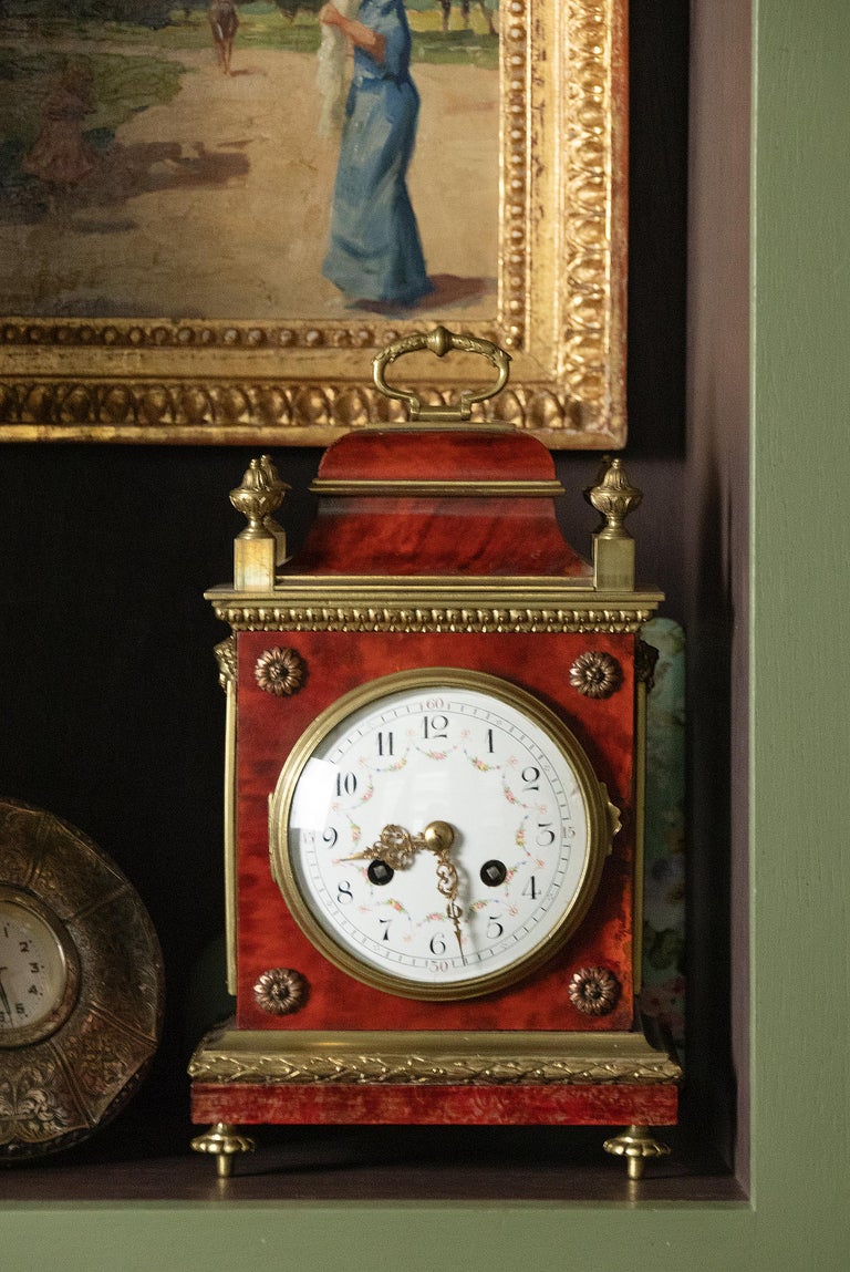 French Late 19th Century Louis XVI Style Officer Travel Clock For Sale