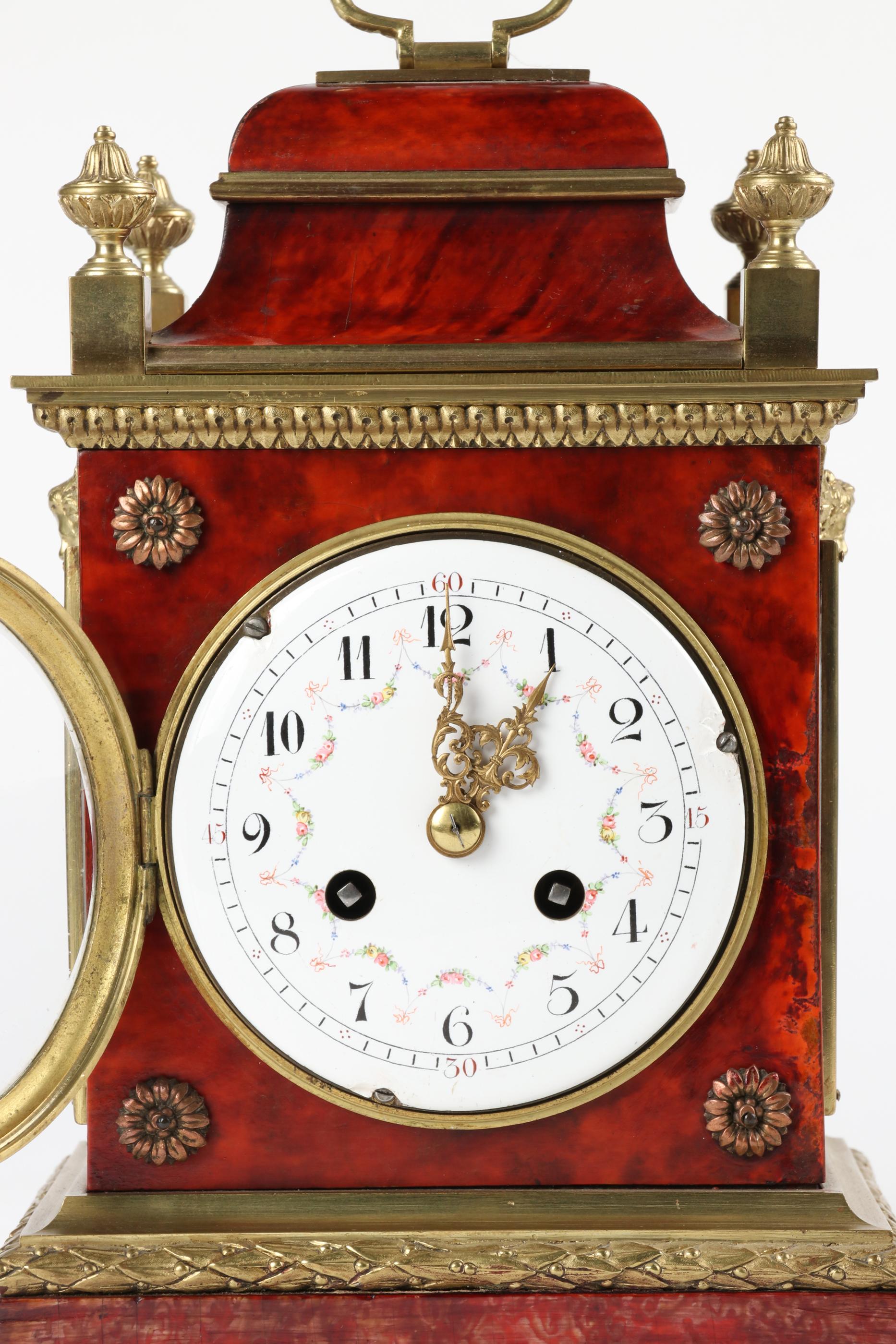 Brass Late 19th Century Louis XVI Style Officer Travel Clock