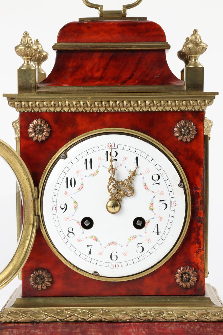 Brass Late 19th Century Louis XVI Style Officer Travel Clock For Sale
