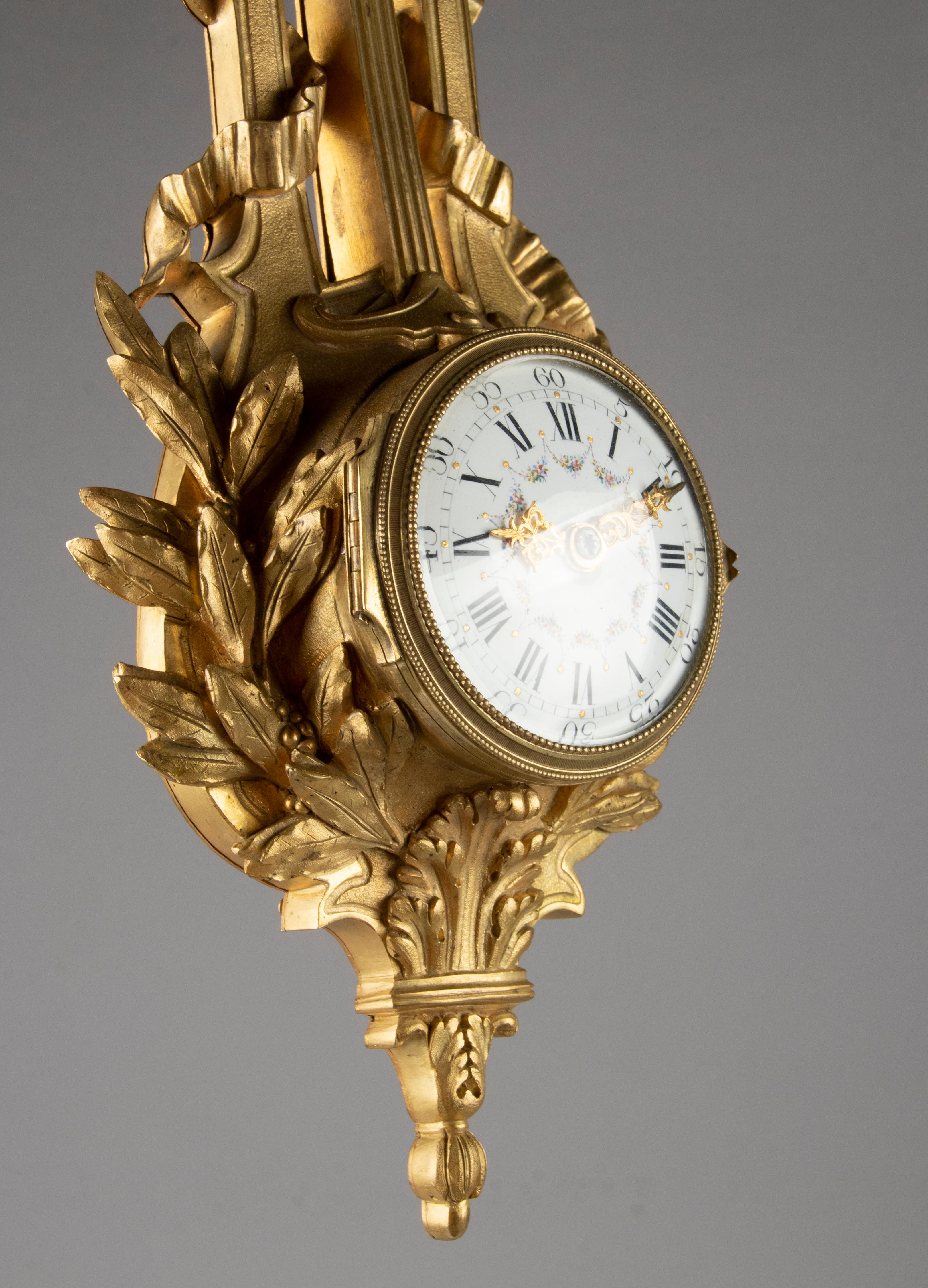 Late 19th Century Louis XVI Style Ormolu Bronze Cartel Clock 11