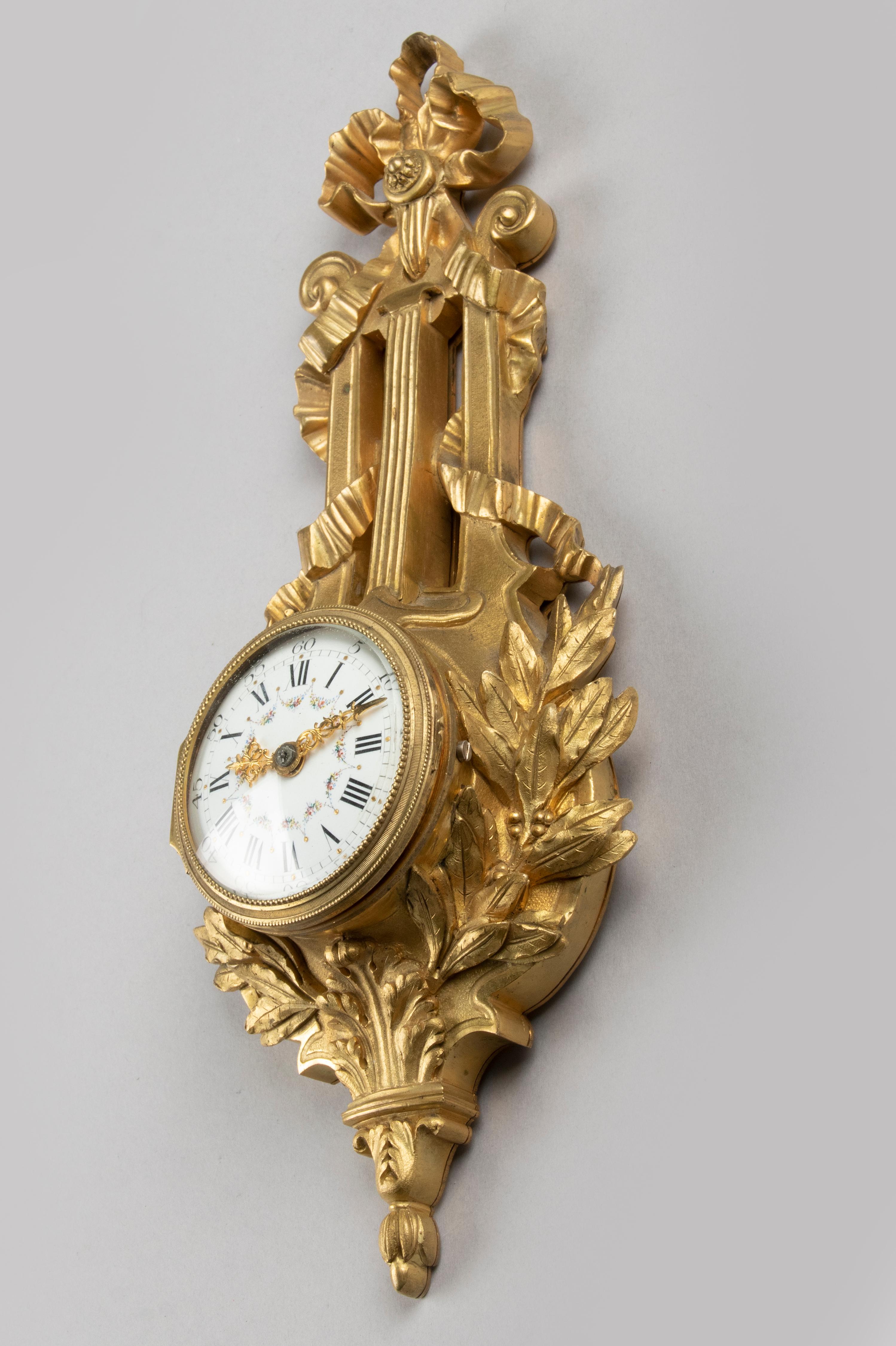 Late 19th Century Louis XVI Style Ormolu Bronze Cartel Clock 13