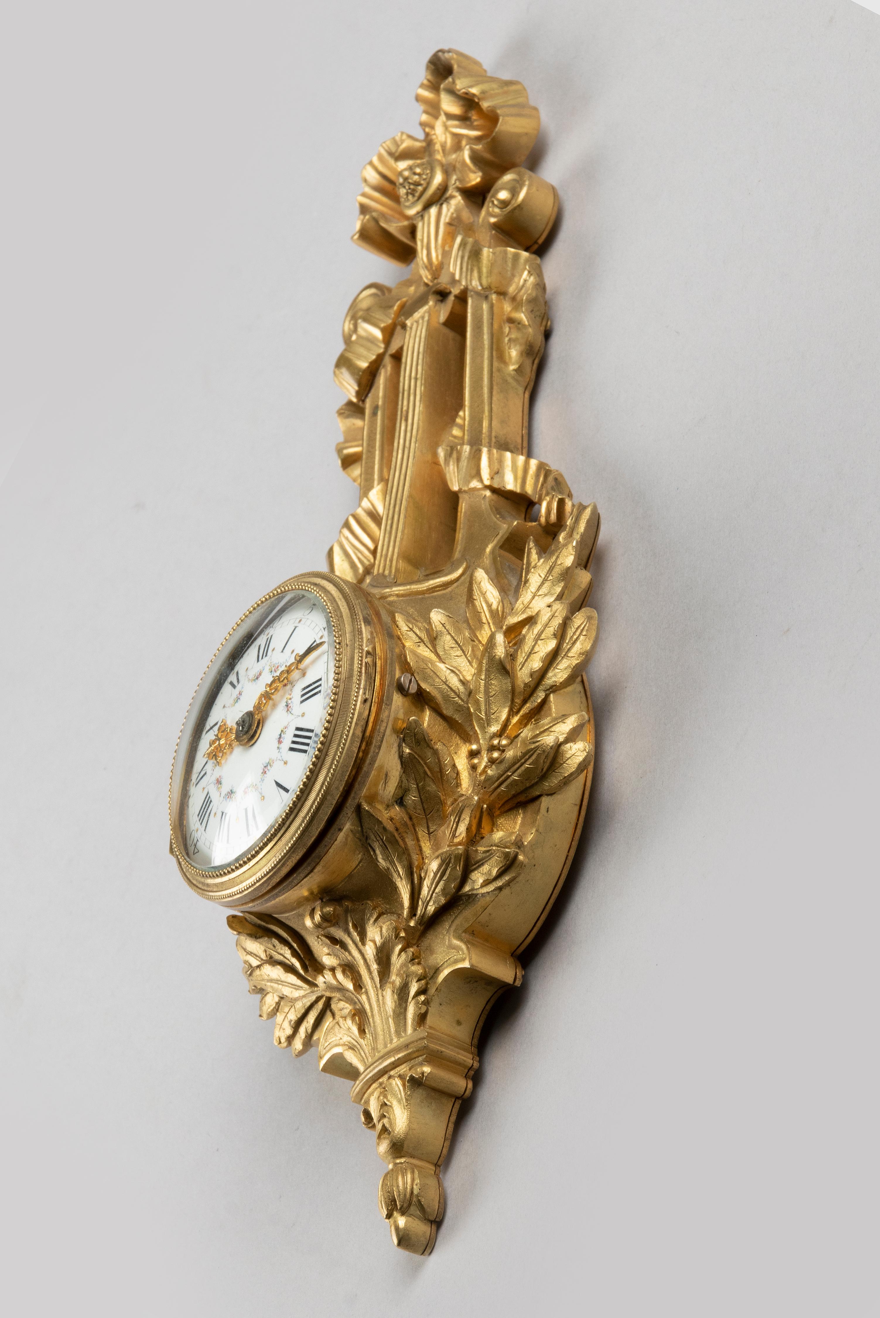 Late 19th Century Louis XVI Style Ormolu Bronze Cartel Clock 15