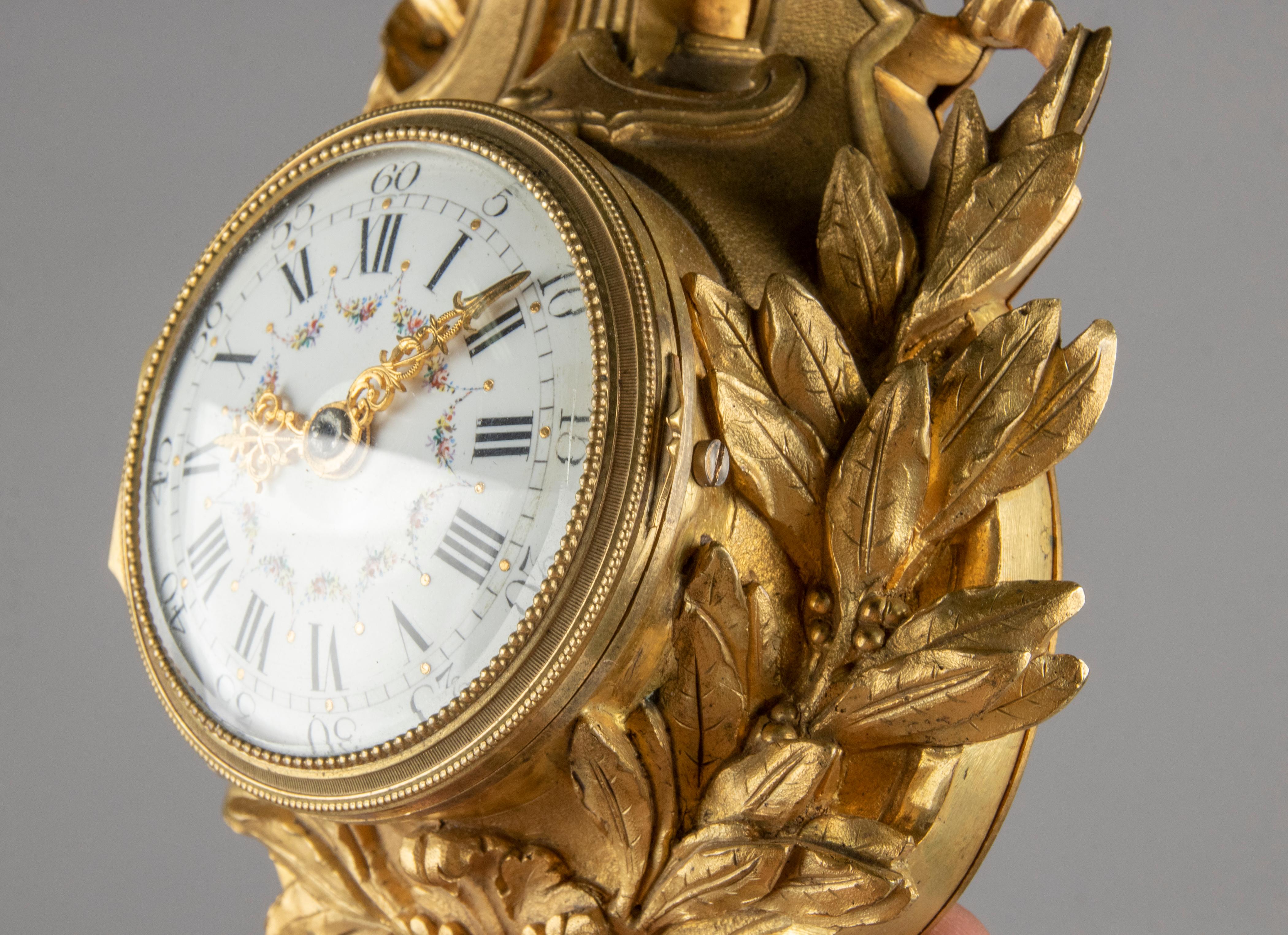 Late 19th Century Louis XVI Style Ormolu Bronze Cartel Clock In Good Condition In Casteren, Noord-Brabant