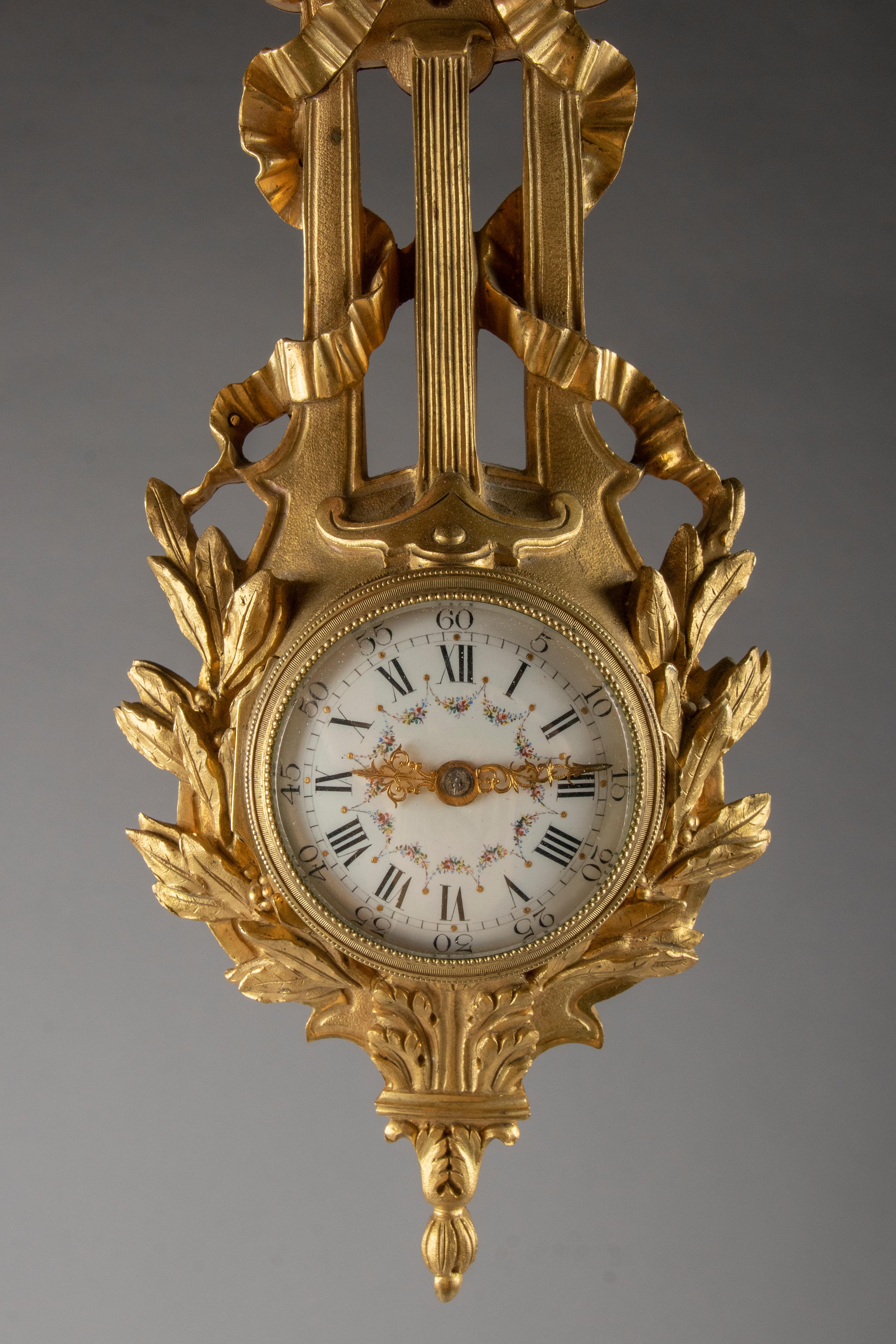 Late 19th Century Louis XVI Style Ormolu Bronze Cartel Clock 3