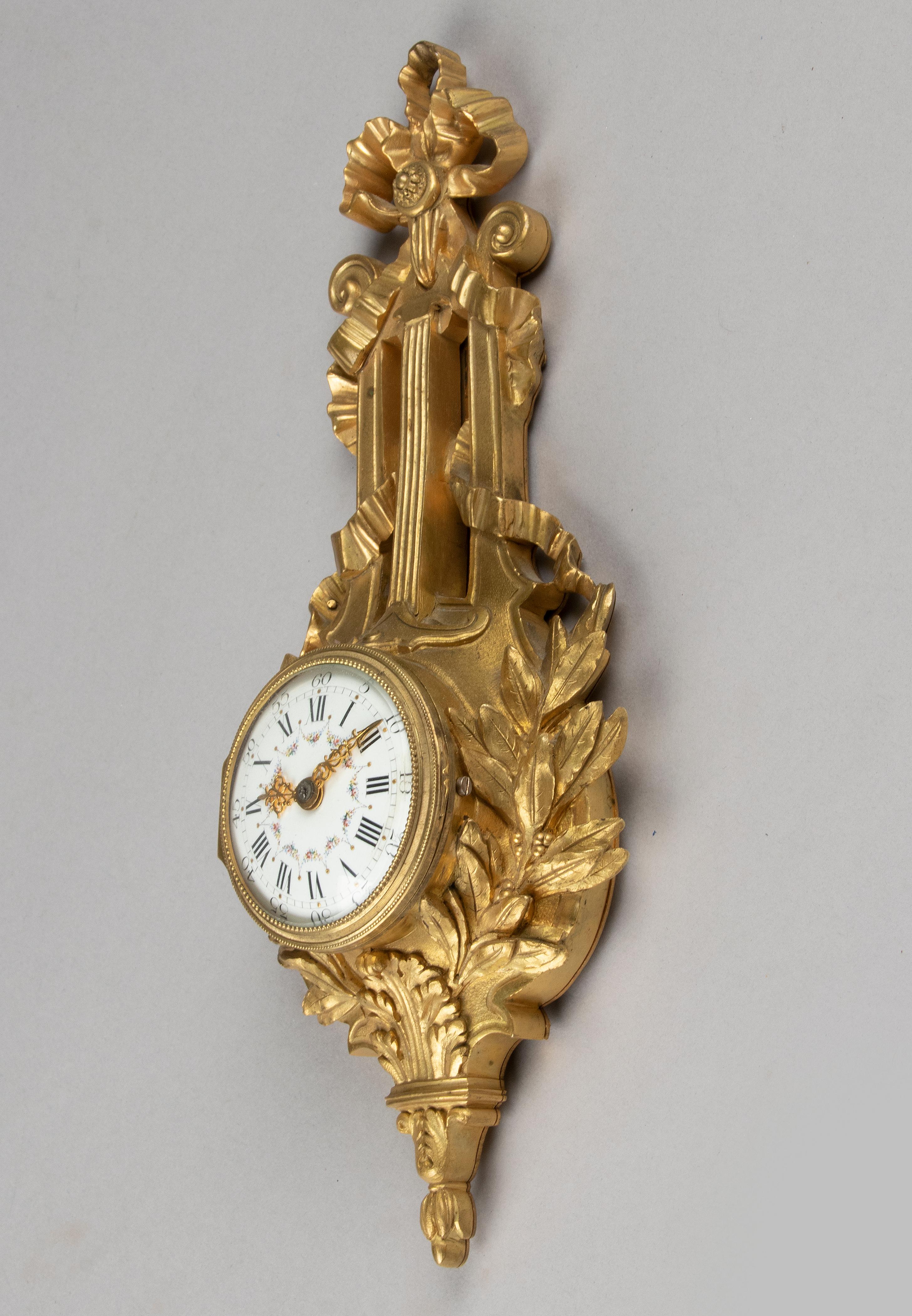 Late 19th Century Louis XVI Style Ormolu Bronze Cartel Clock 4