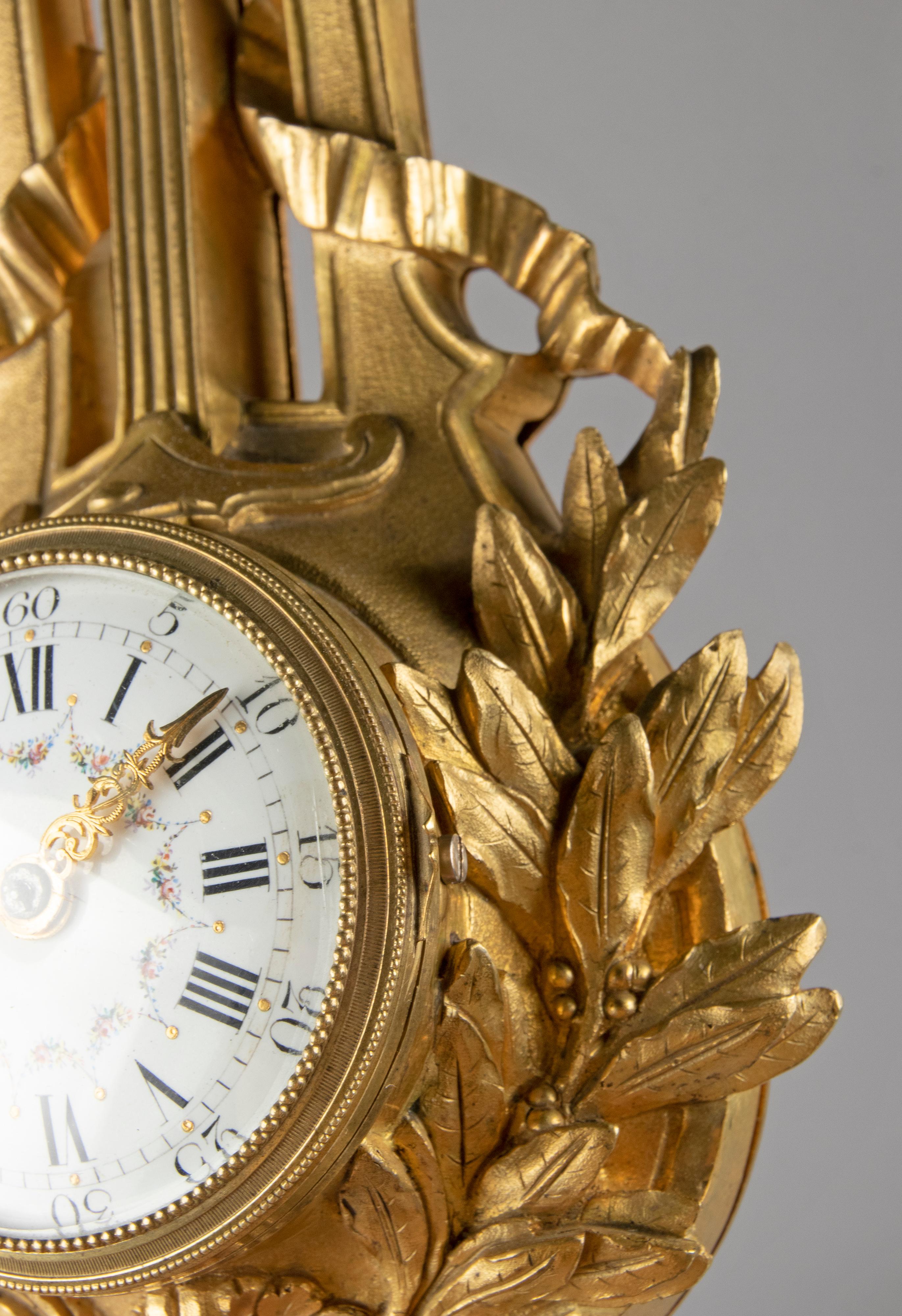 Late 19th Century Louis XVI Style Ormolu Bronze Cartel Clock 5
