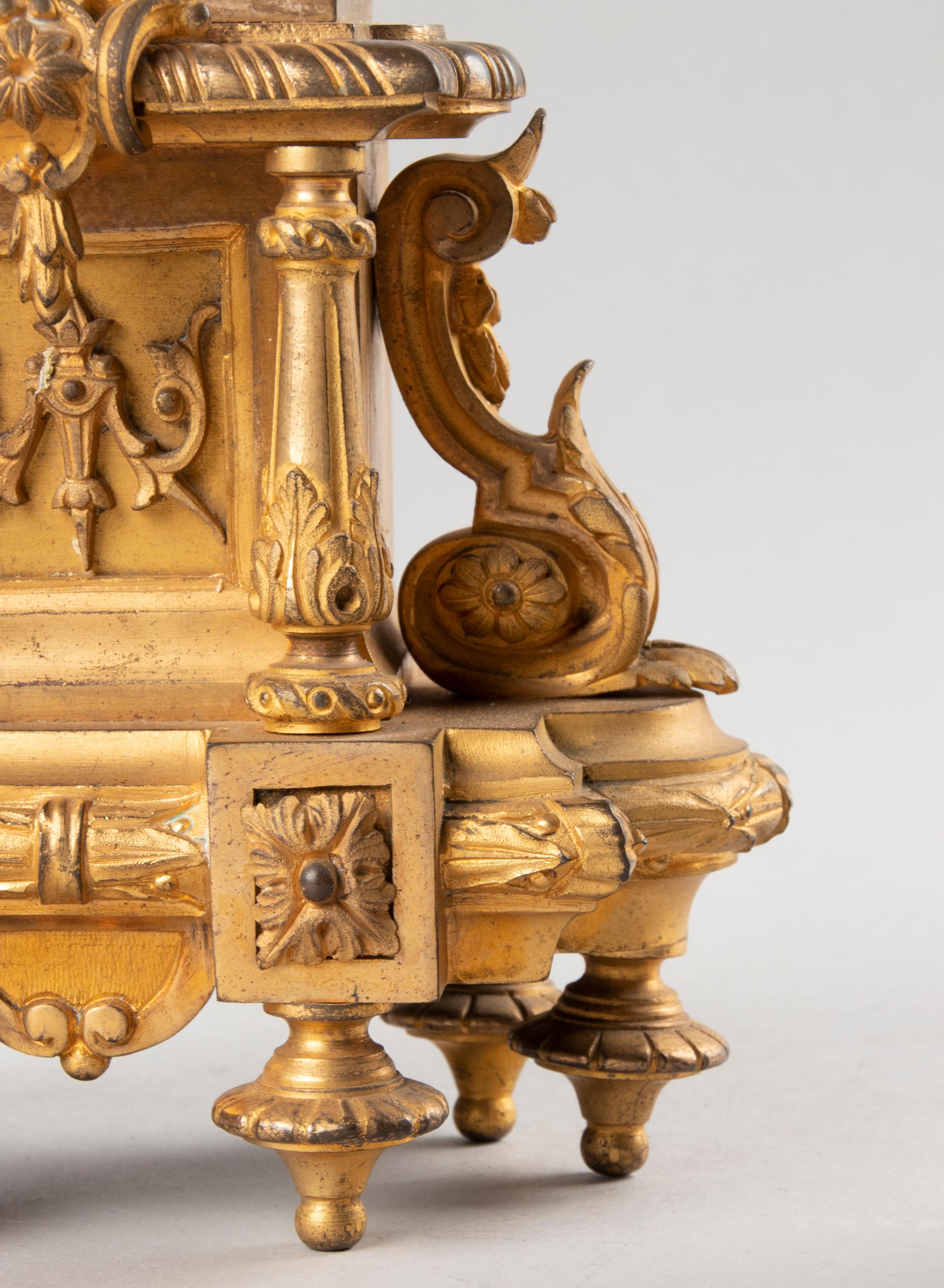 Late 19th Century Louis XVI Style Pair of Large Ormolu Gilt Bronze Candelabra 6