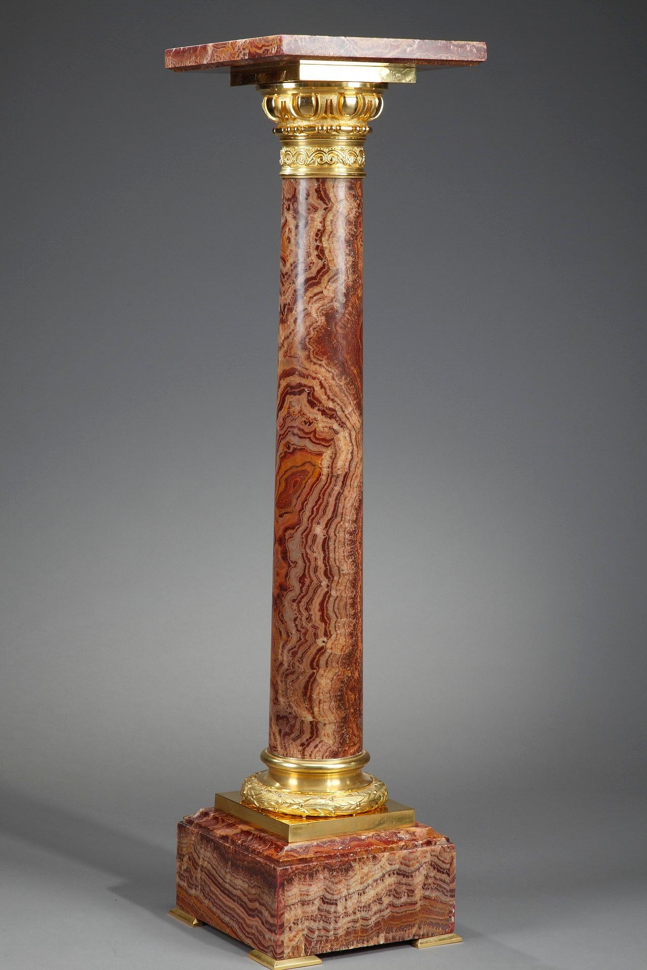 Late 19th Century Louis XVI-Style Rose Marble Pedestal 7