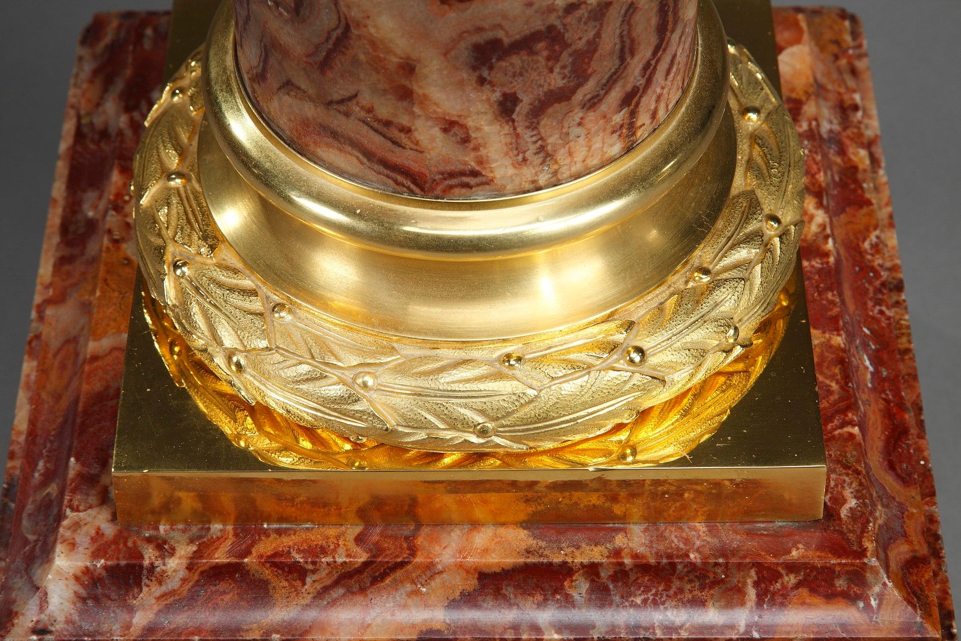 Late 19th Century Louis XVI-Style Rose Marble Pedestal 8