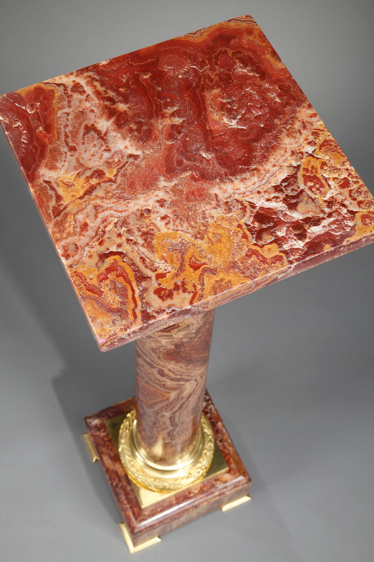 Late 19th Century Louis XVI-Style Rose Marble Pedestal 10