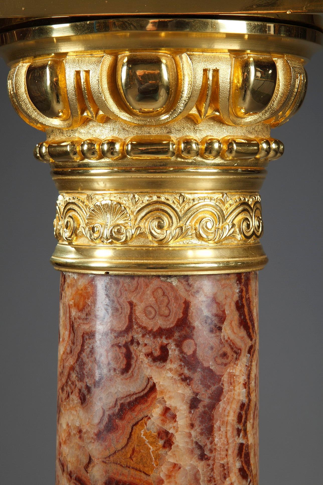 Late 19th Century Louis XVI-Style Rose Marble Pedestal 2