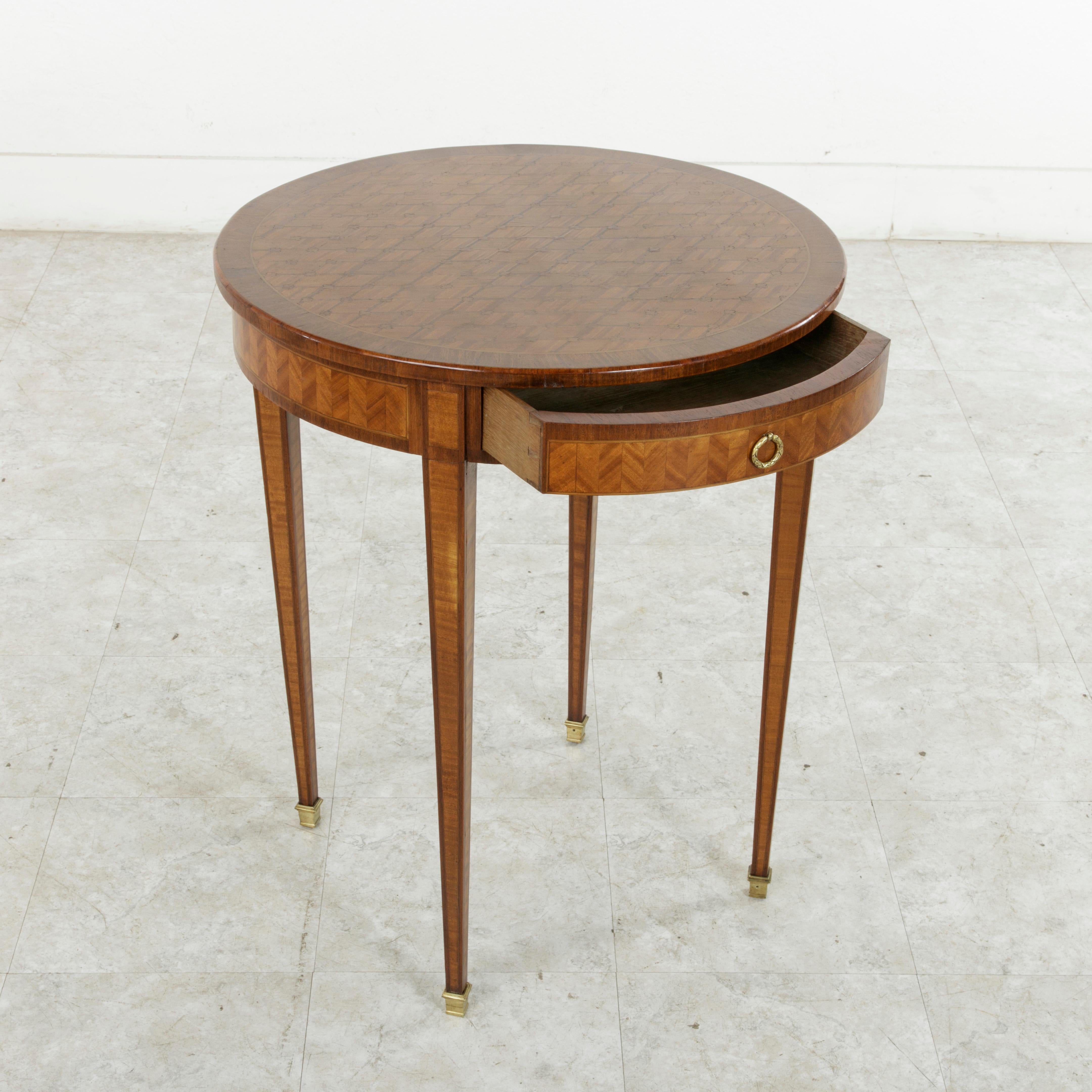Late 19th Century Louis XVI Style Rosewood and Mahogany Marquetry Side Table 6