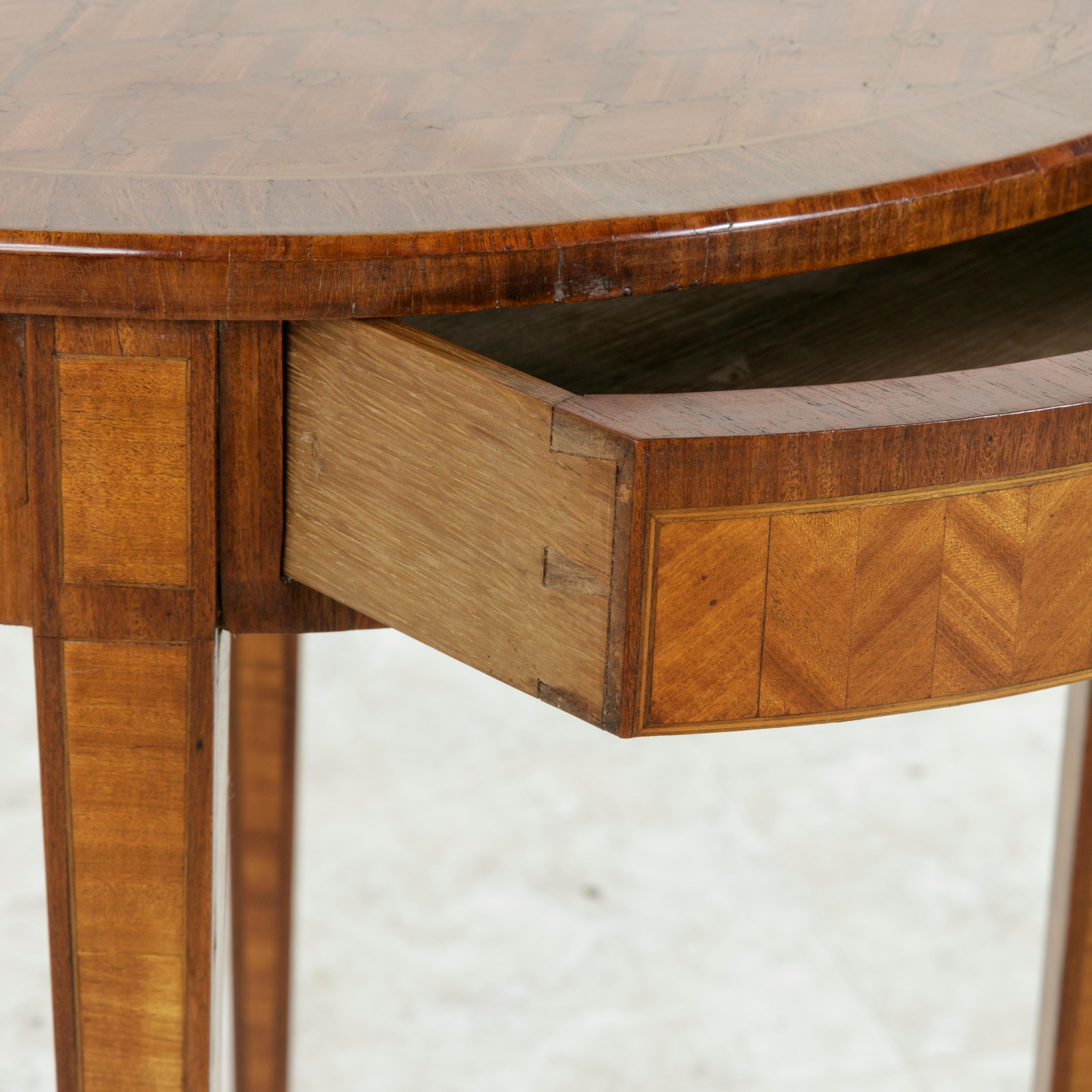 Late 19th Century Louis XVI Style Rosewood and Mahogany Marquetry Side Table 7
