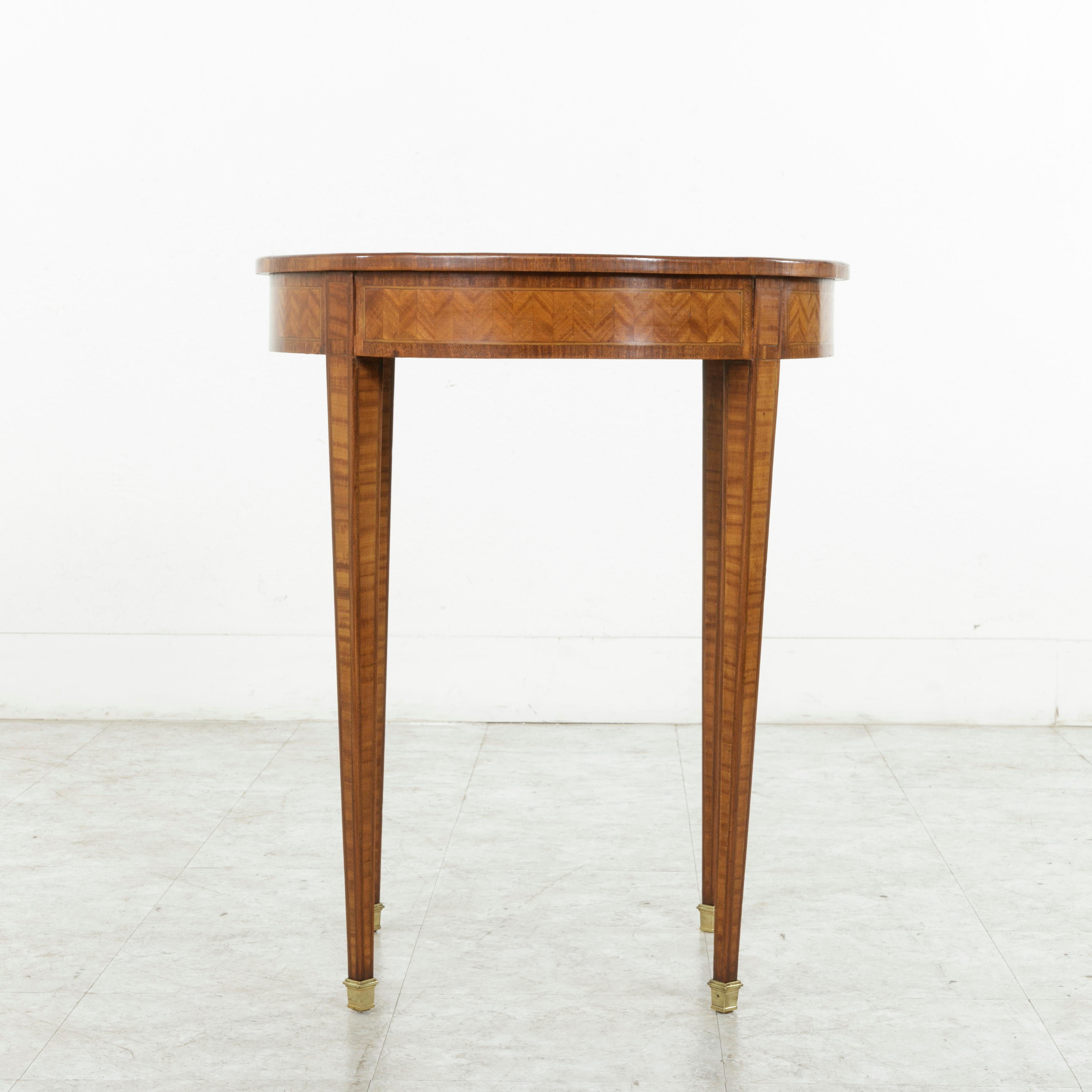 Late 19th Century Louis XVI Style Rosewood and Mahogany Marquetry Side Table 1