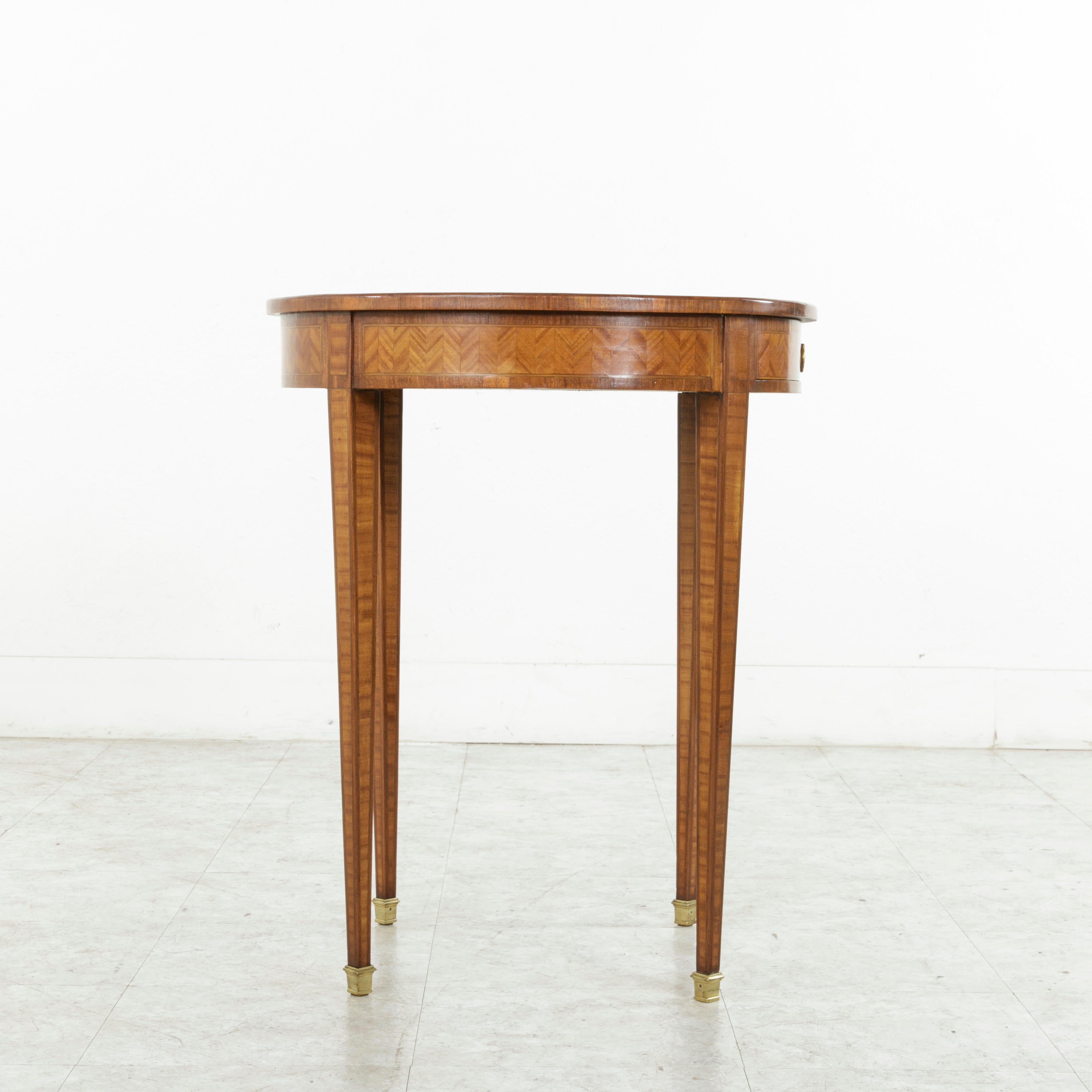 Late 19th Century Louis XVI Style Rosewood and Mahogany Marquetry Side Table 2