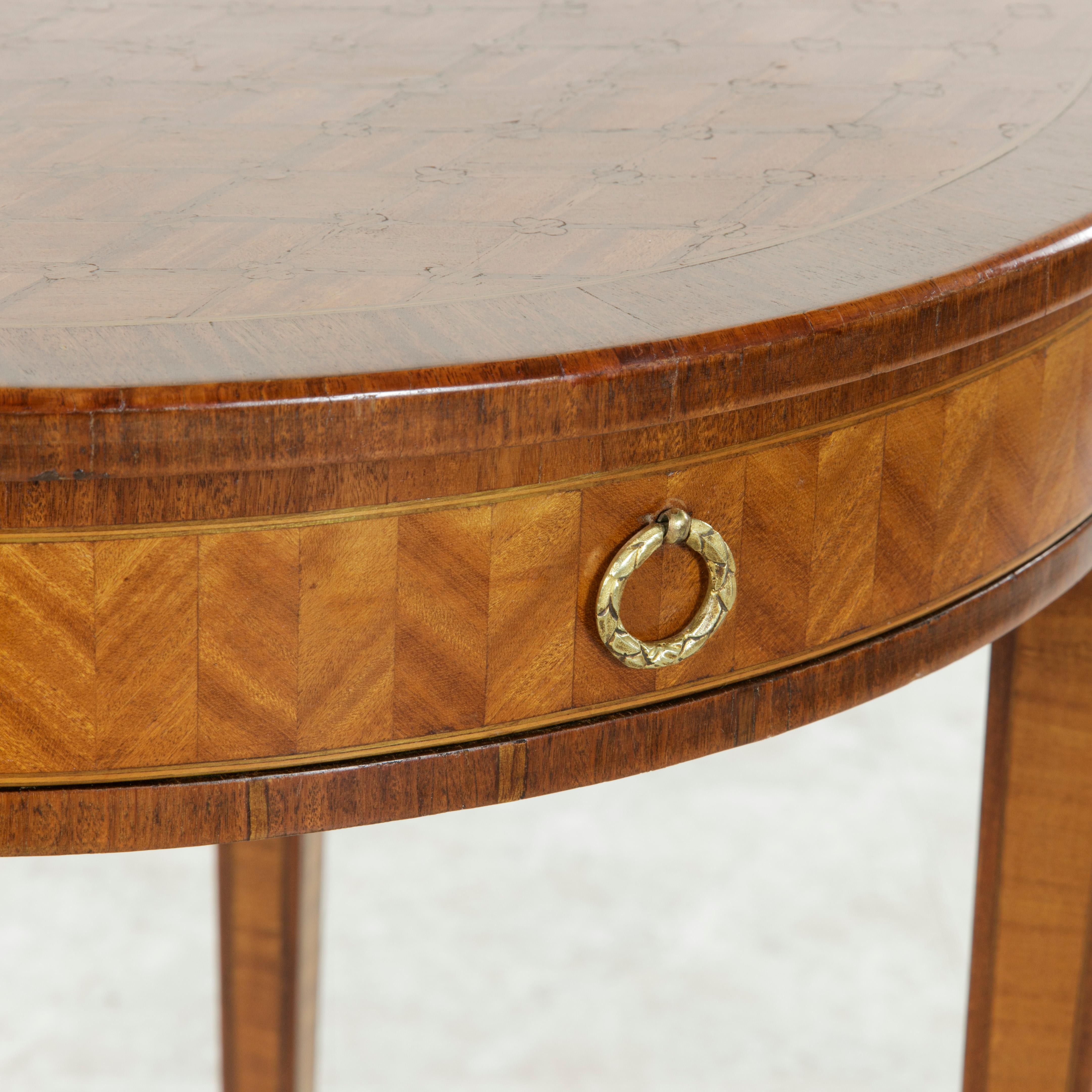 Late 19th Century Louis XVI Style Rosewood and Mahogany Marquetry Side Table 5