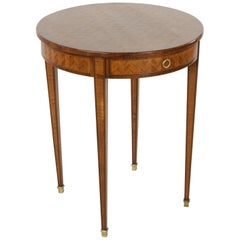 Late 19th Century Louis XVI Style Rosewood and Mahogany Marquetry Side Table