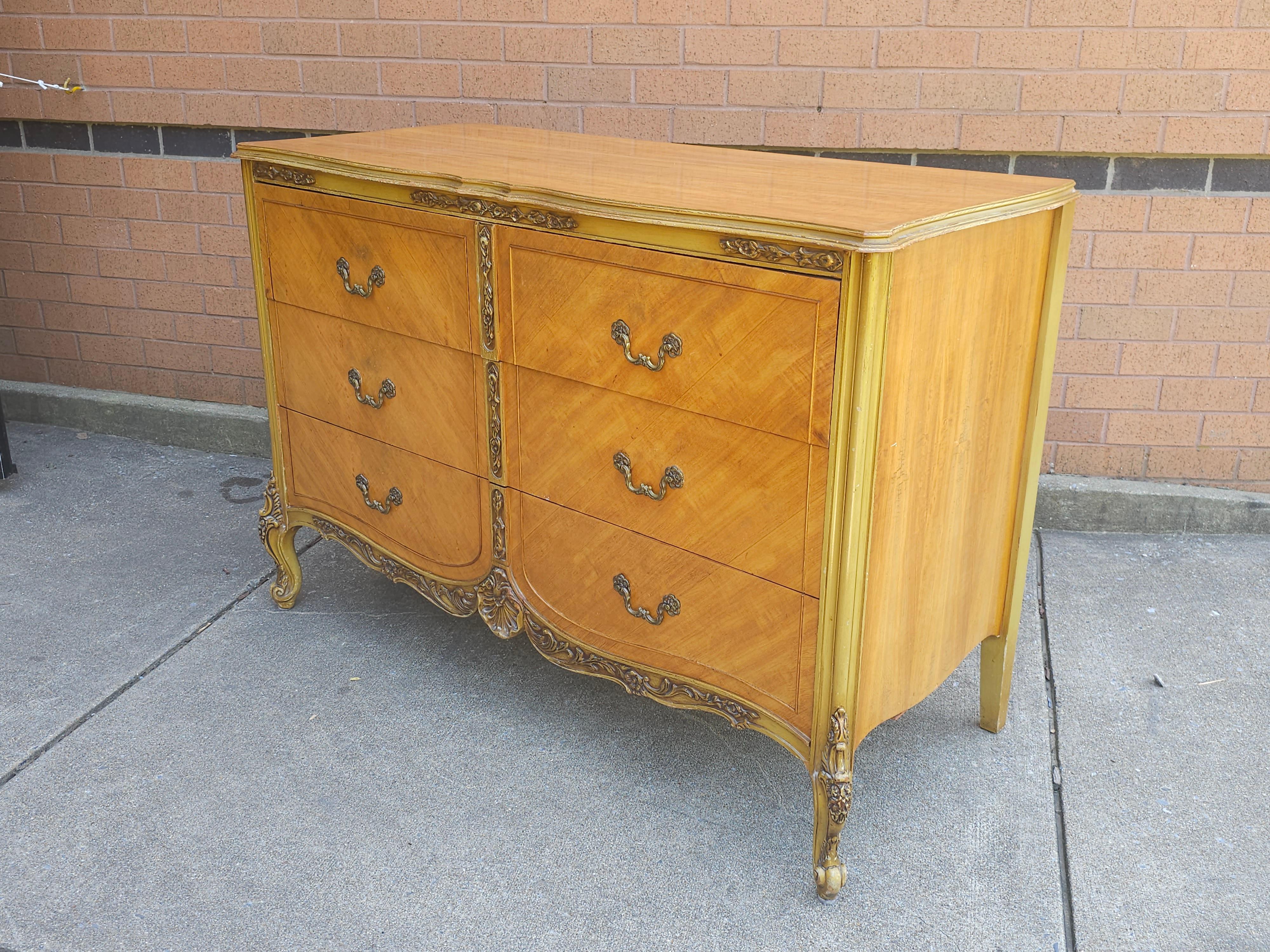Late 19th Century Louis XVI Style Walnut Dresser With Glass Top For Sale 3