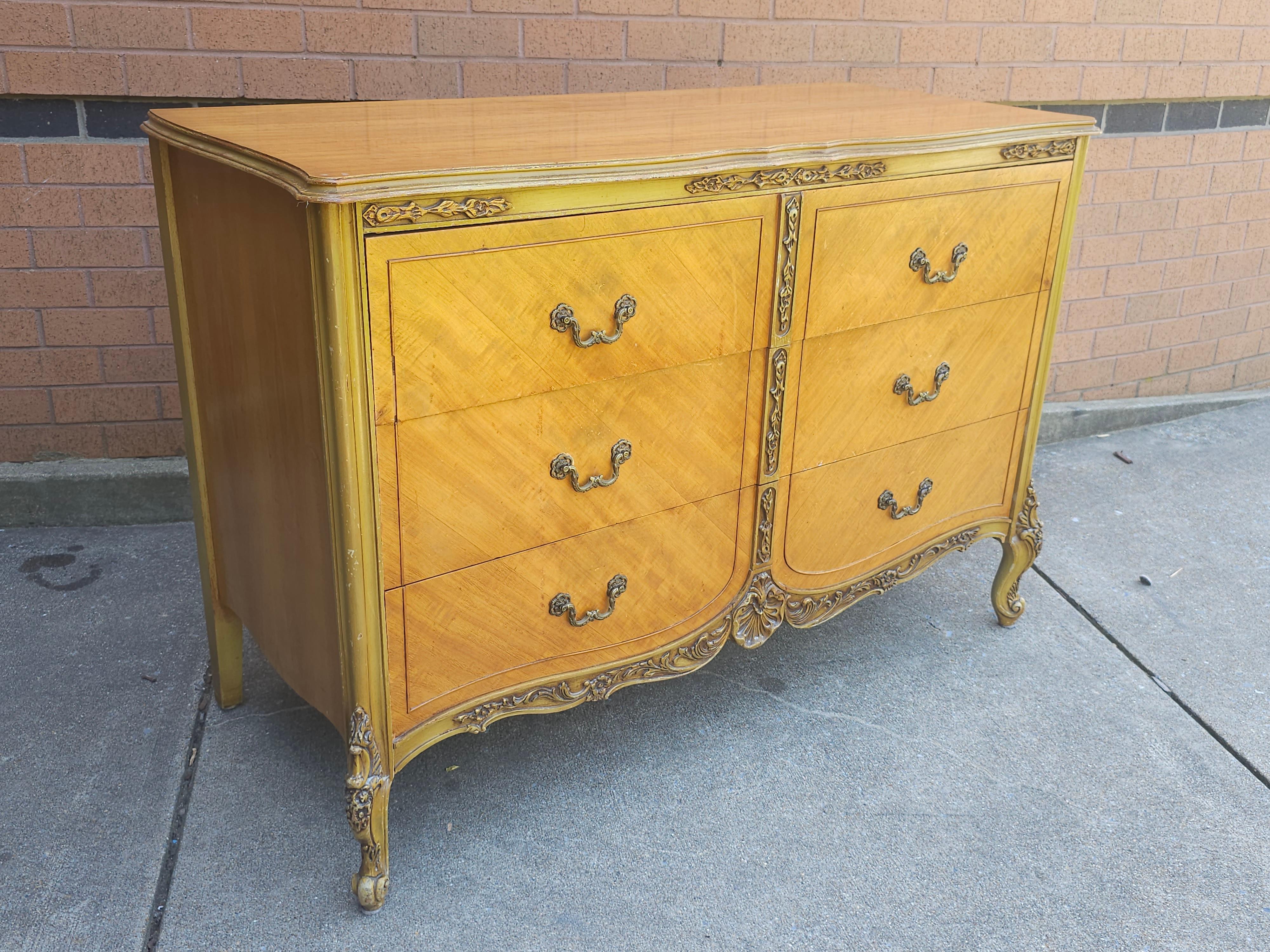 Late 19th Century Louis XVI Style Walnut Dresser With Glass Top For Sale 4