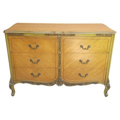 Used Late 19th Century Louis XVI Style Walnut Dresser With Glass Top