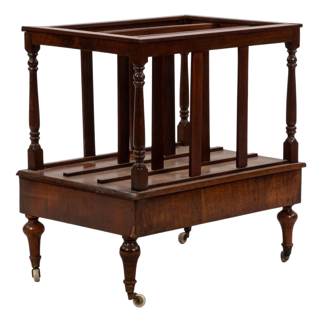 Late 19th Century Mahogany 3 Section Magazine Rack