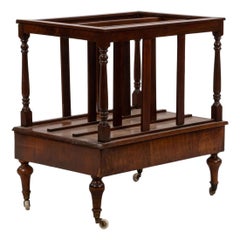 Late 19th Century Mahogany 3 Section Magazine Rack Late 19th Century Mahogany 3 Section Magazine Rack