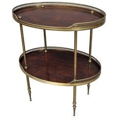Antique Late 19th Century Mahogany and Brass Oval Étagère