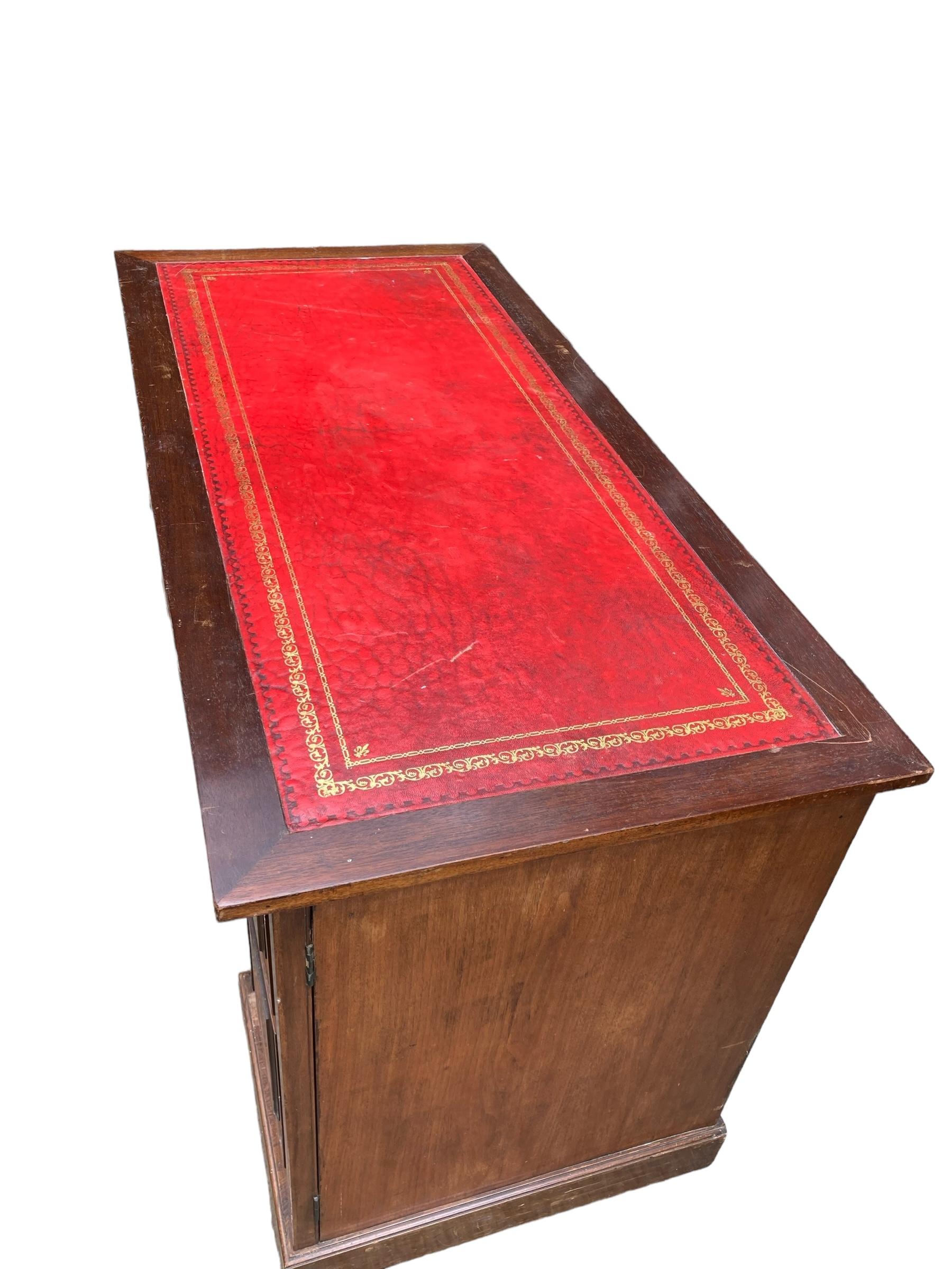 Victorian Late 19th Century Mahogany and Burr Walnut Captains Desk