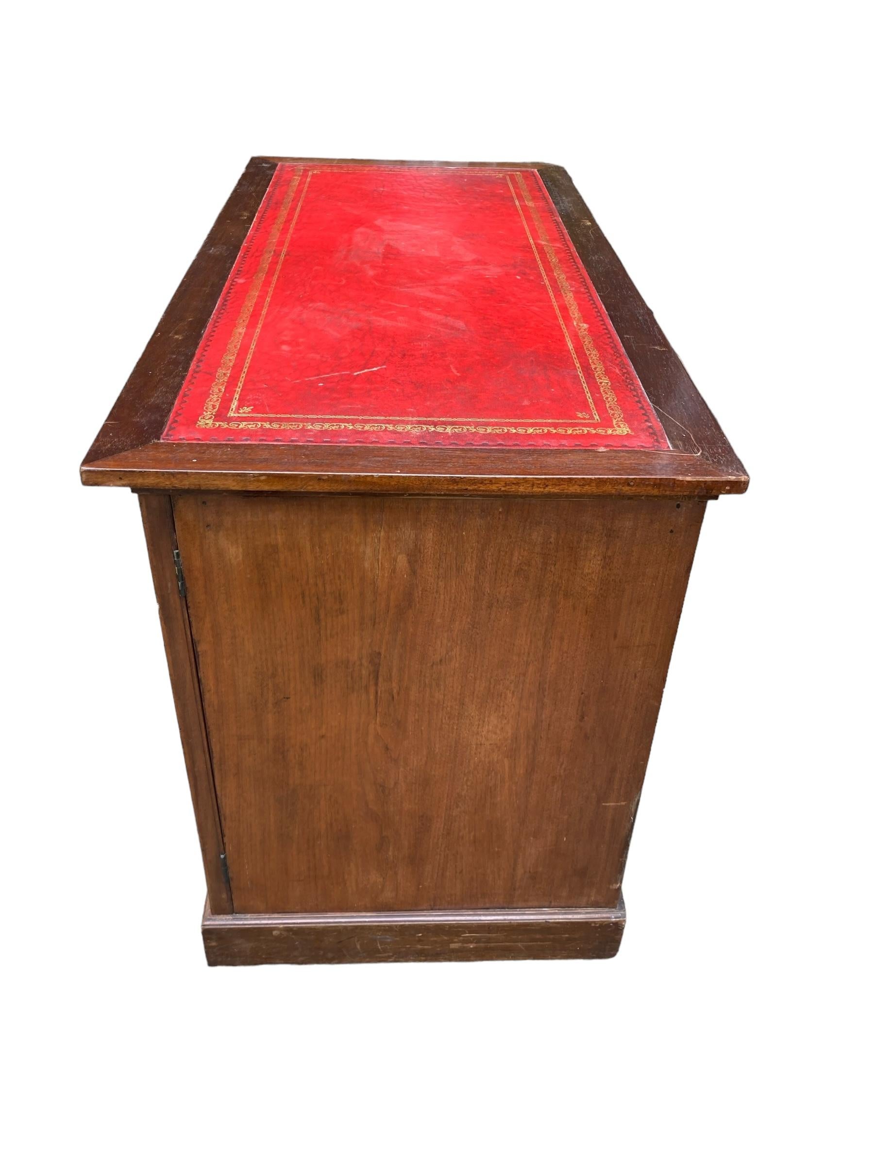 Late 19th Century Mahogany and Burr Walnut Captains Desk 3