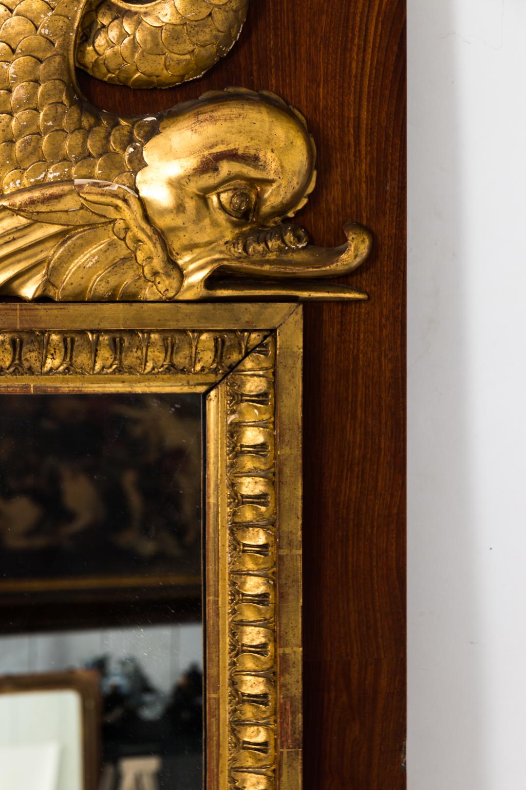 Late 19th Century Mahogany and Gilt Gothenburg Mirror For Sale 1