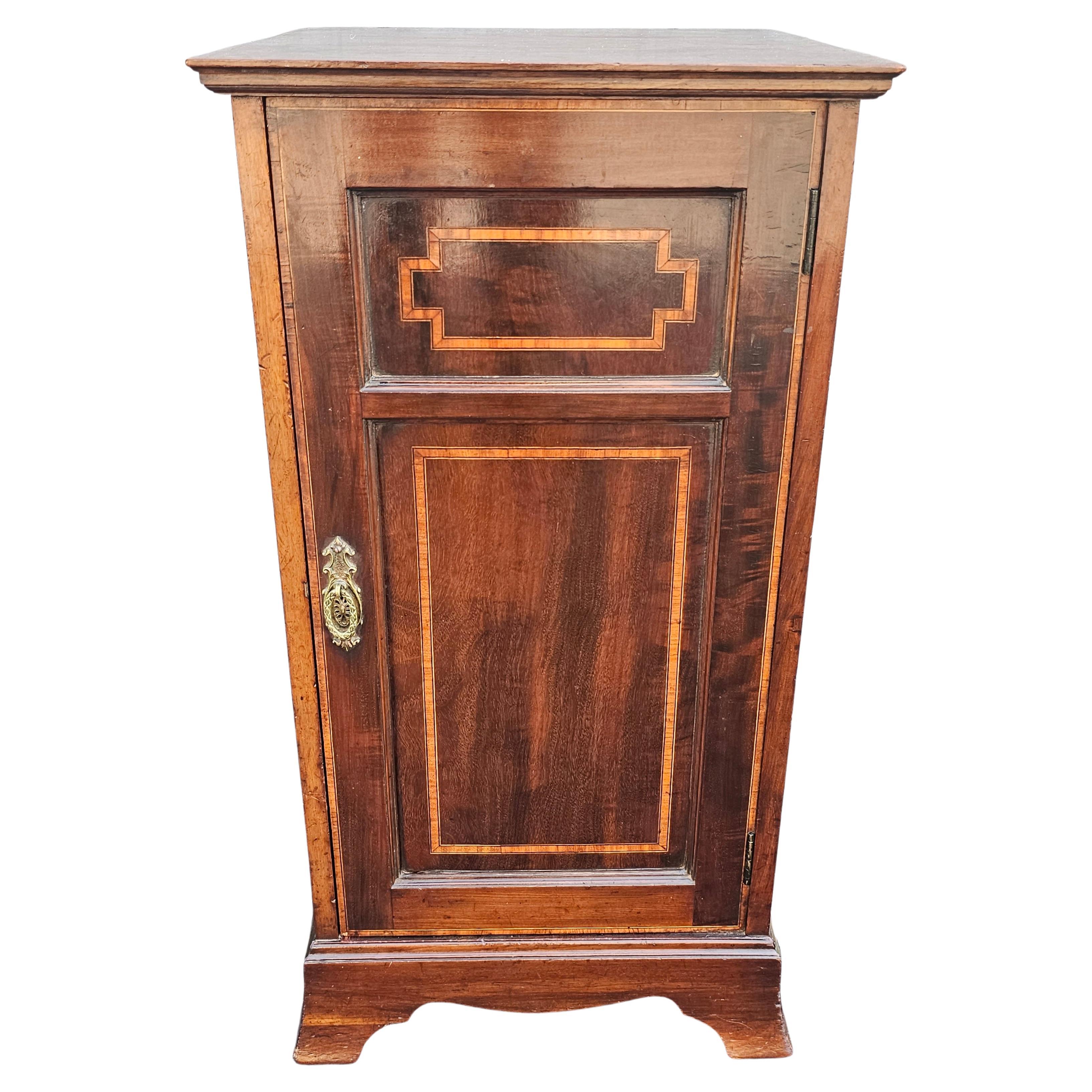 Late 19th Century Mahogany and Satinwood Inlay Cabinet Stand  For Sale