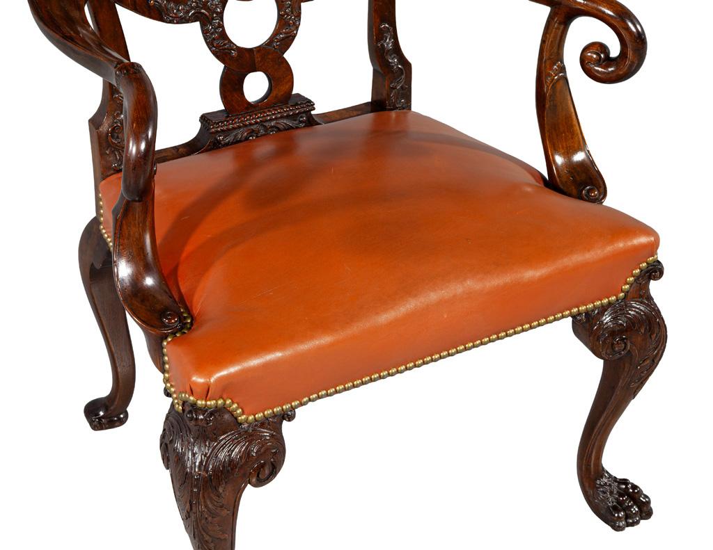 Late 19th Century Mahogany Armchair in the style of Giles Grendey For Sale 3
