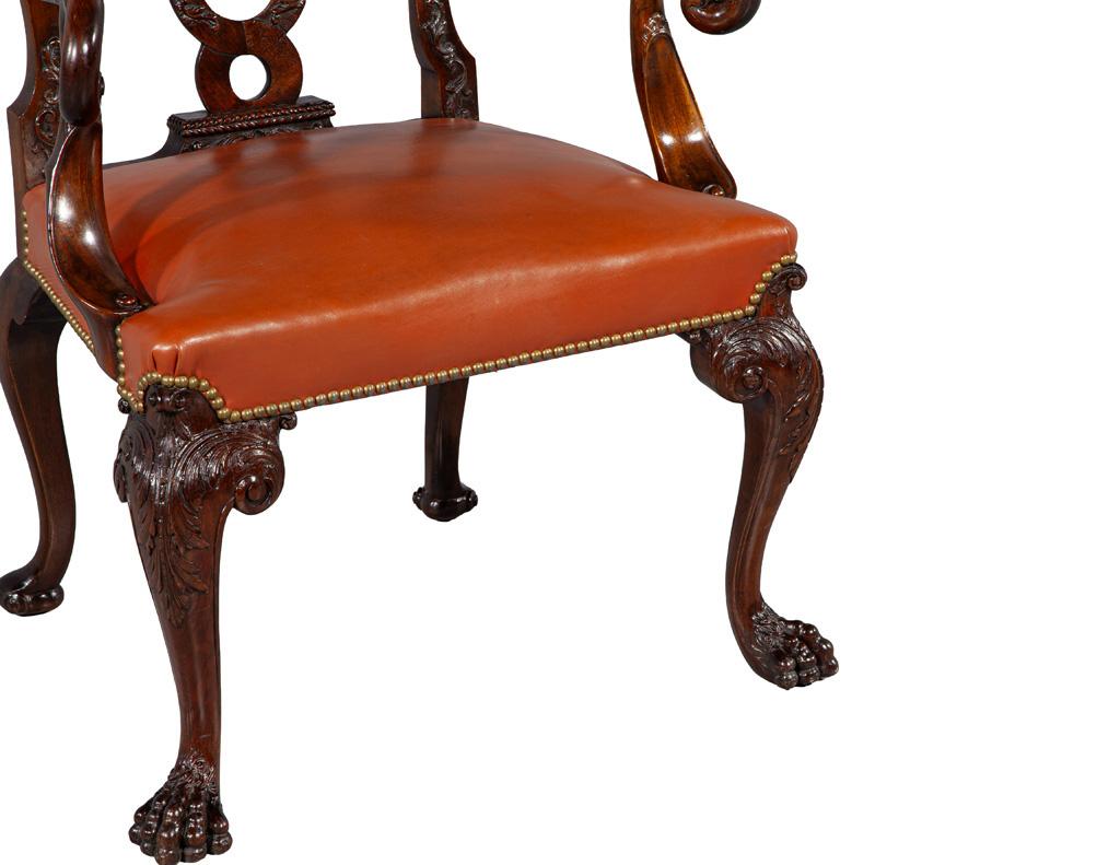 Late 19th Century Mahogany Armchair in the style of Giles Grendey For Sale 4