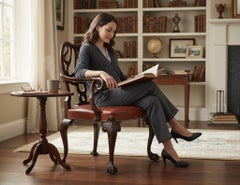 Late 19th Century Mahogany Armchair in the style of Giles Grendey