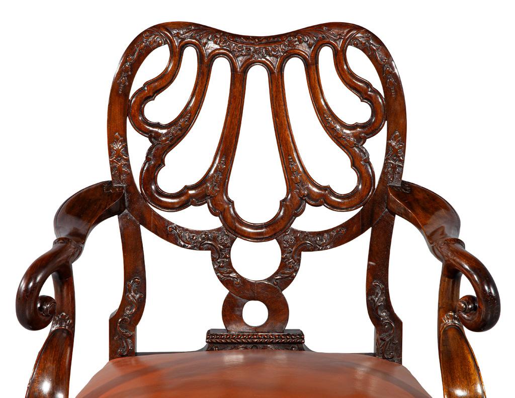 Late 19th Century Mahogany Armchair in the style of Giles Grendey In Good Condition For Sale In North York, ON