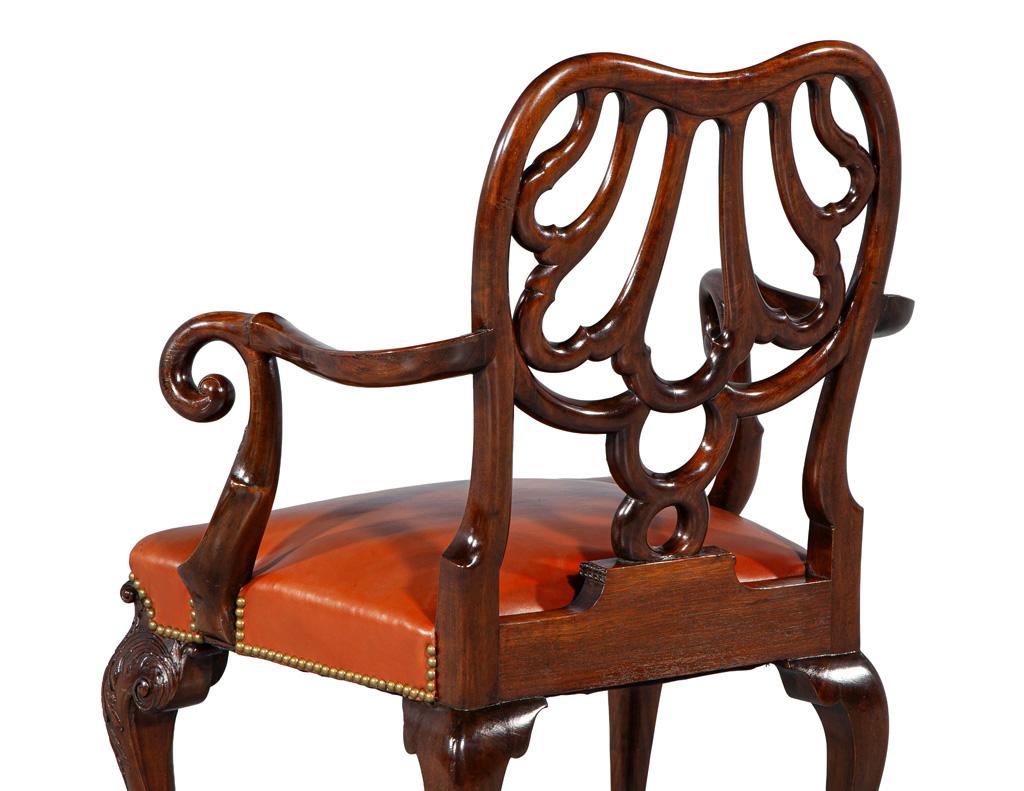 Metal Late 19th Century Mahogany Armchair in the style of Giles Grendey For Sale
