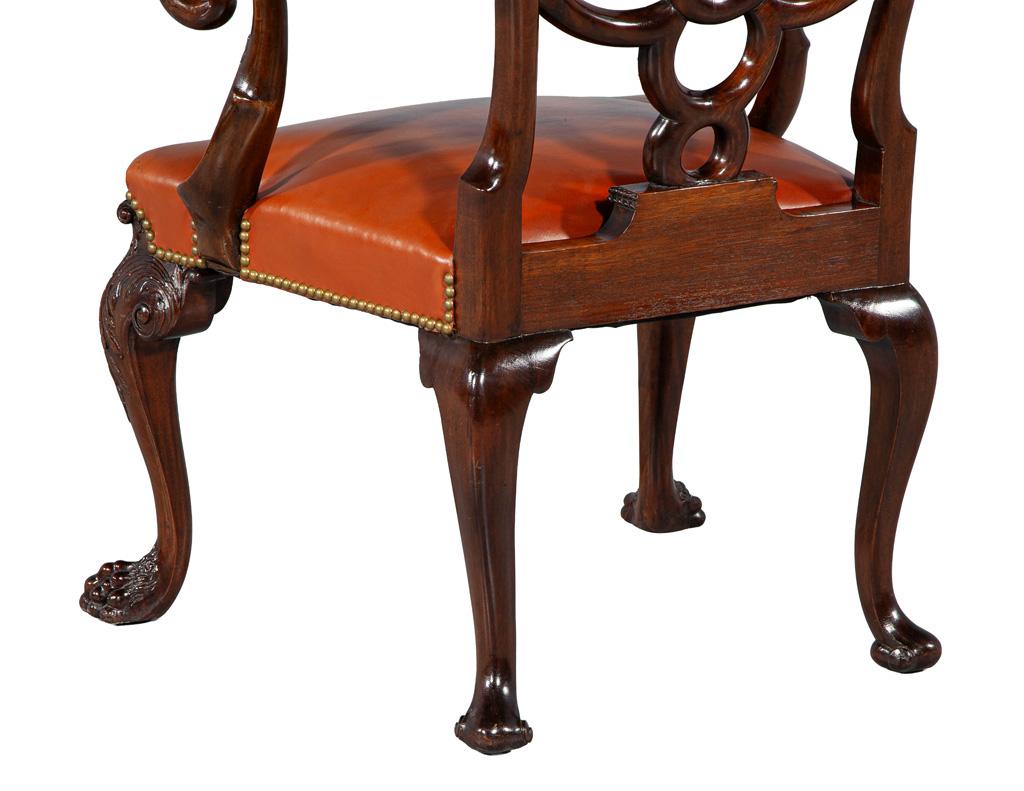 Late 19th Century Mahogany Armchair in the style of Giles Grendey For Sale 2