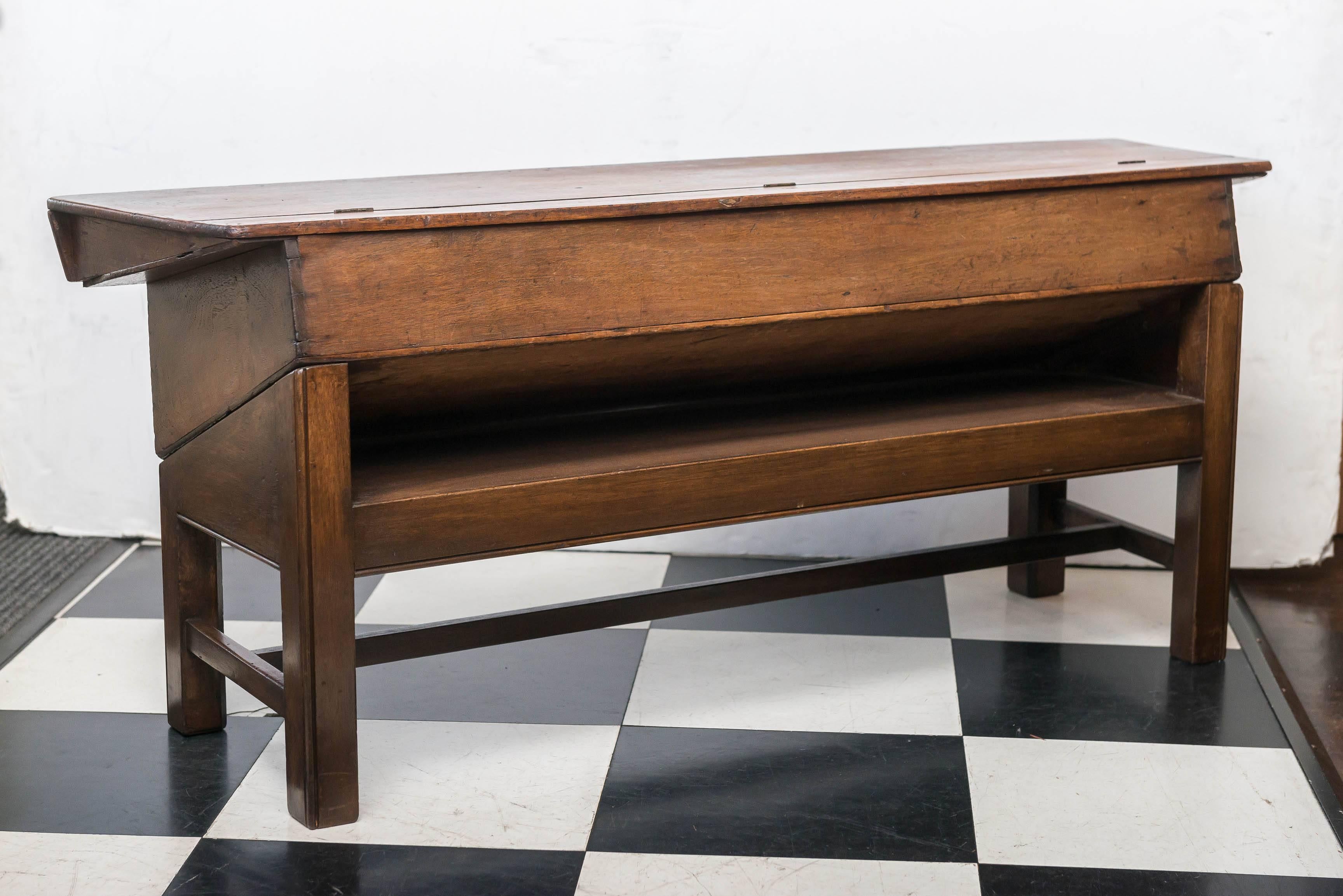 Campaign Late 19th Century Mahogany Bench / Boat's Map Box on Stand