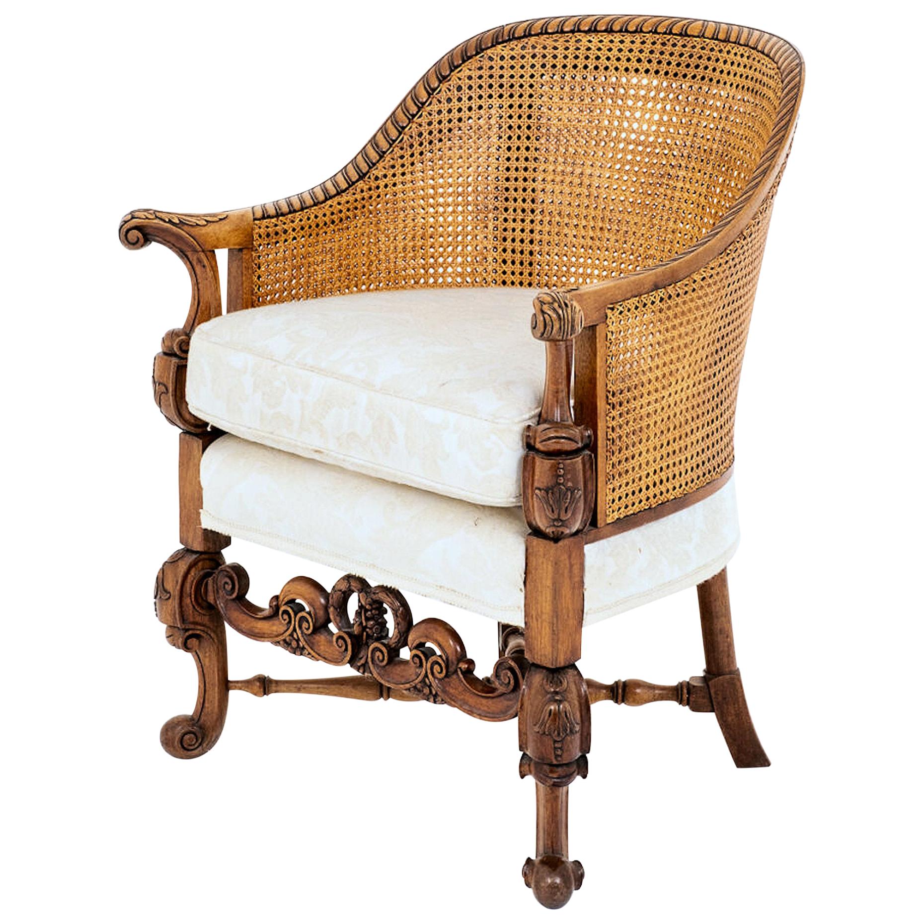Late 19th Century Mahogany Bergère Chair