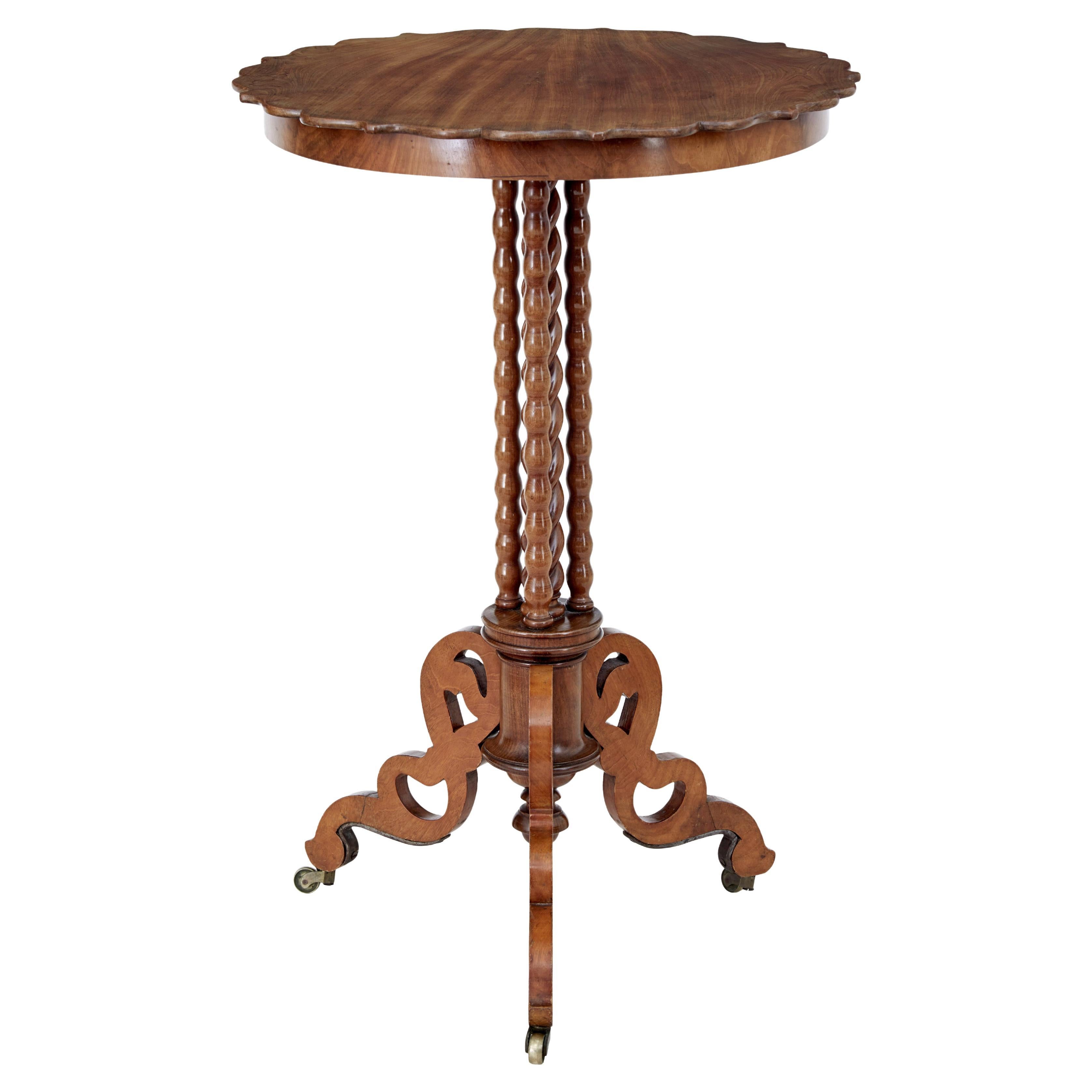 French Bobbin Leg Round Side Table from the Late 19th Century at