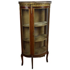 Late 19th Century Mahogany Bow Front Glass Cabinet/Vitrine