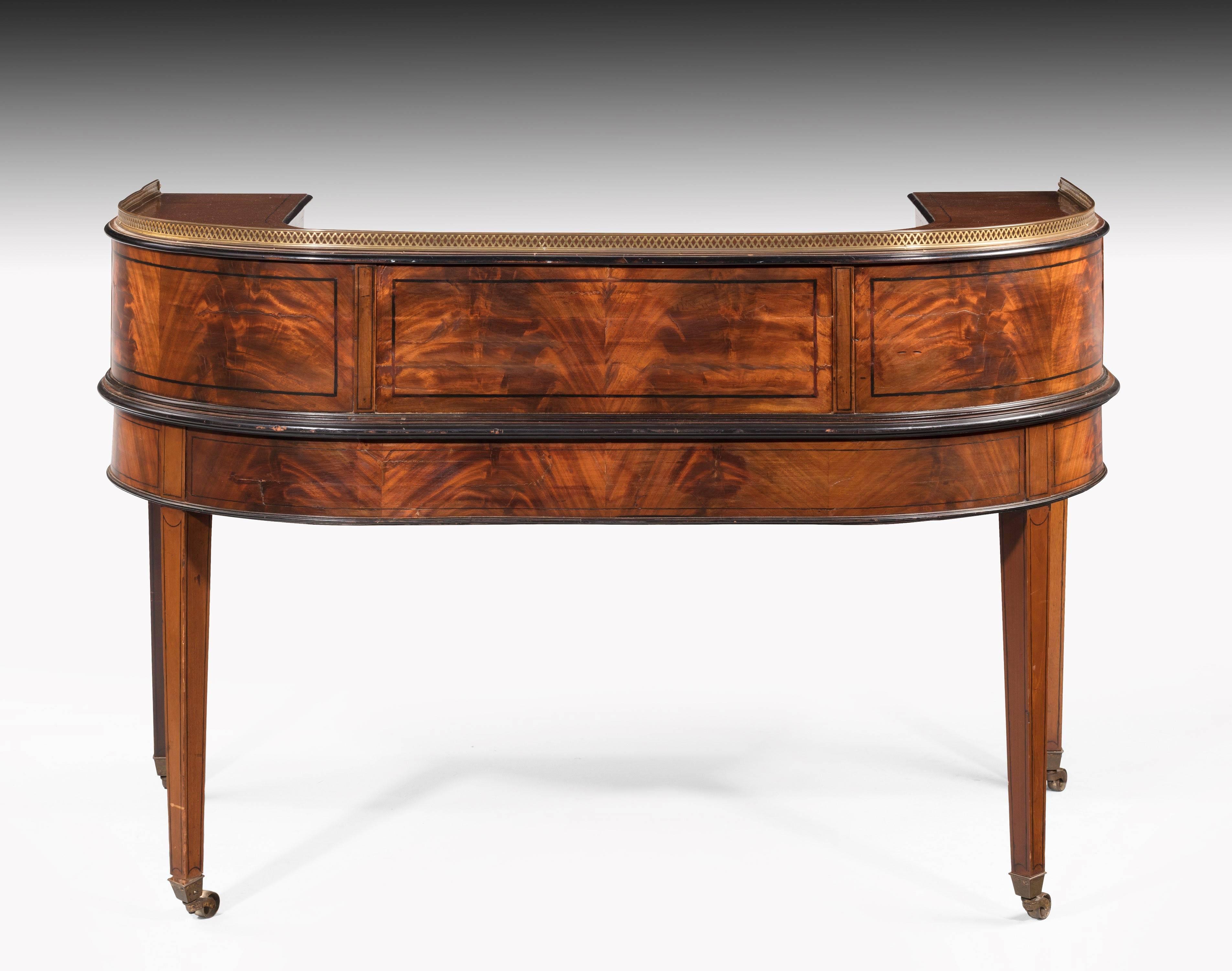 Late 19th Century Mahogany Carlton House Desk on Tapering Square Supports 4