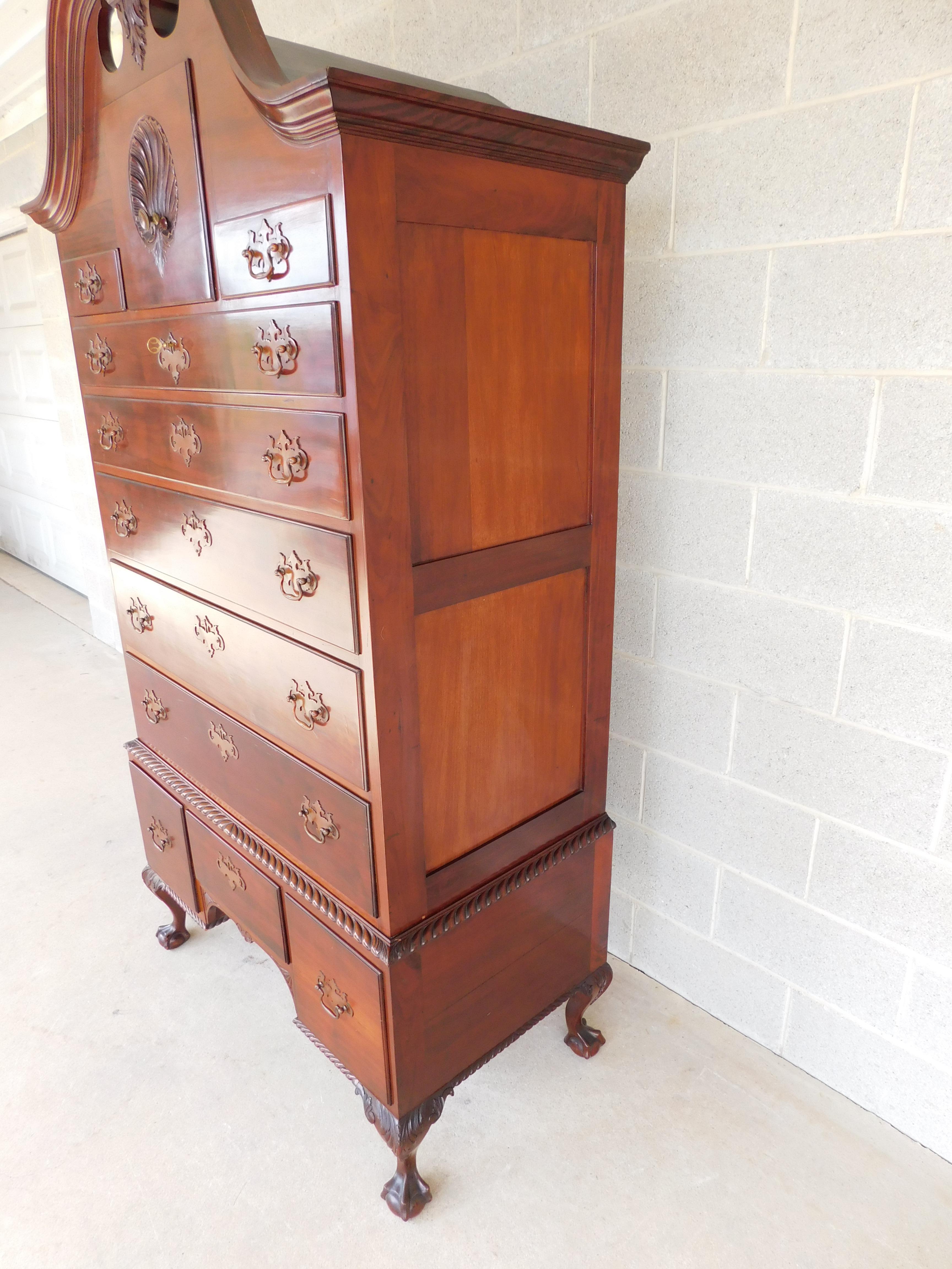 Late 19th Century Mahogany Chippendale Style Highboy Attributed to Sypher & Co. For Sale 12