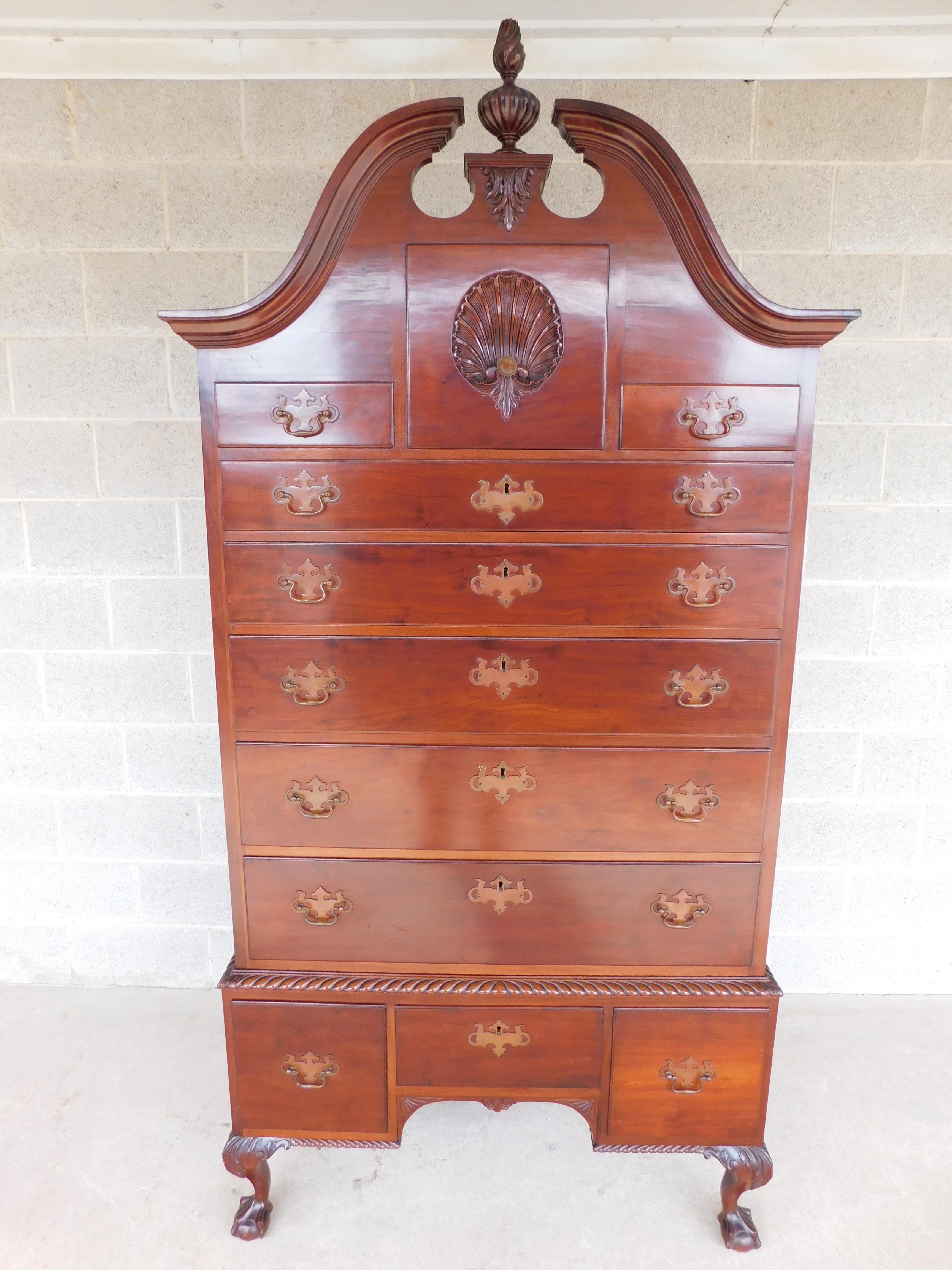 Late 19th Century Mahogany Chippendale Style Highboy Attributed to Sypher & Co. For Sale 3