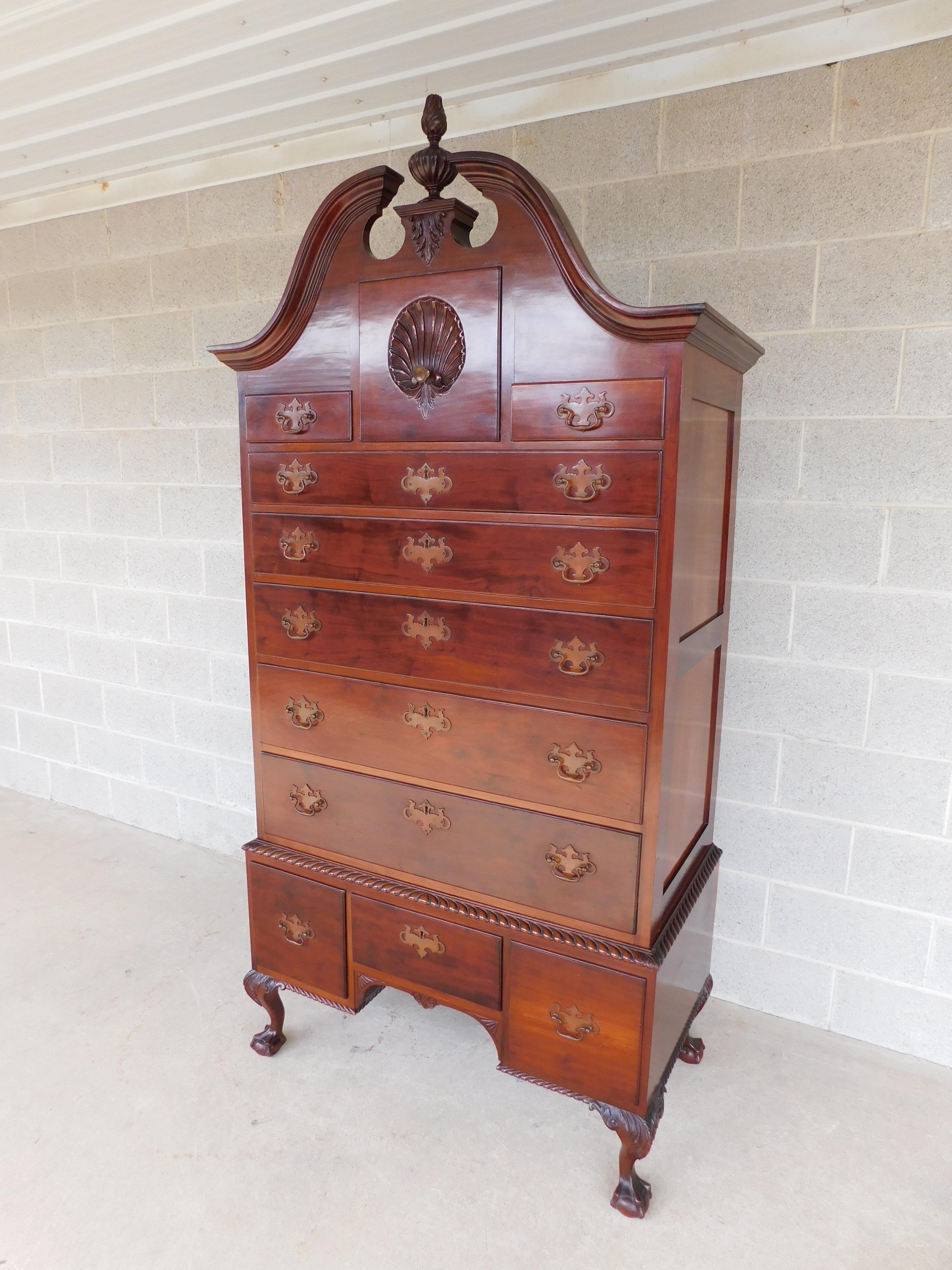 Late 19th Century Mahogany Chippendale Style Highboy Attributed to Sypher & Co. For Sale 4