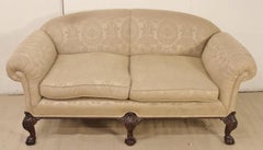 Late 19th Century Mahogany Chippendale Style Upholstered Settee