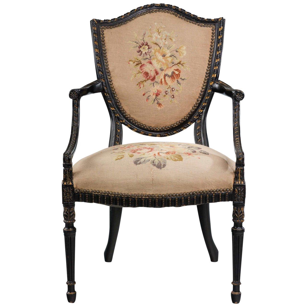 Late 19th Century Mahogany Elbow Chair